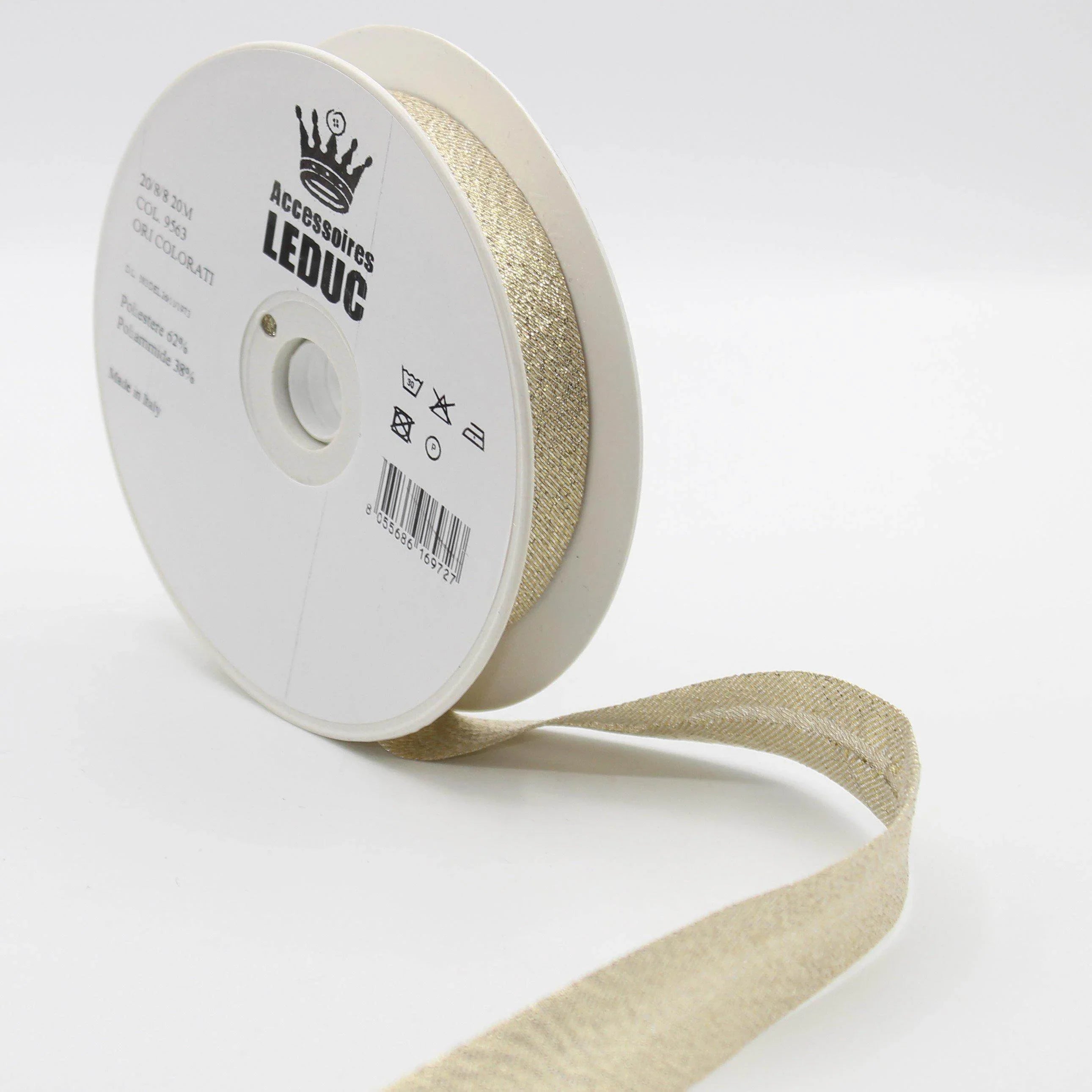 20MT or 100MT - LUREX BIAS BINDING / 20mm (20+8+8mm) #SBI524 - ACCESSOIRES LEDUC BV