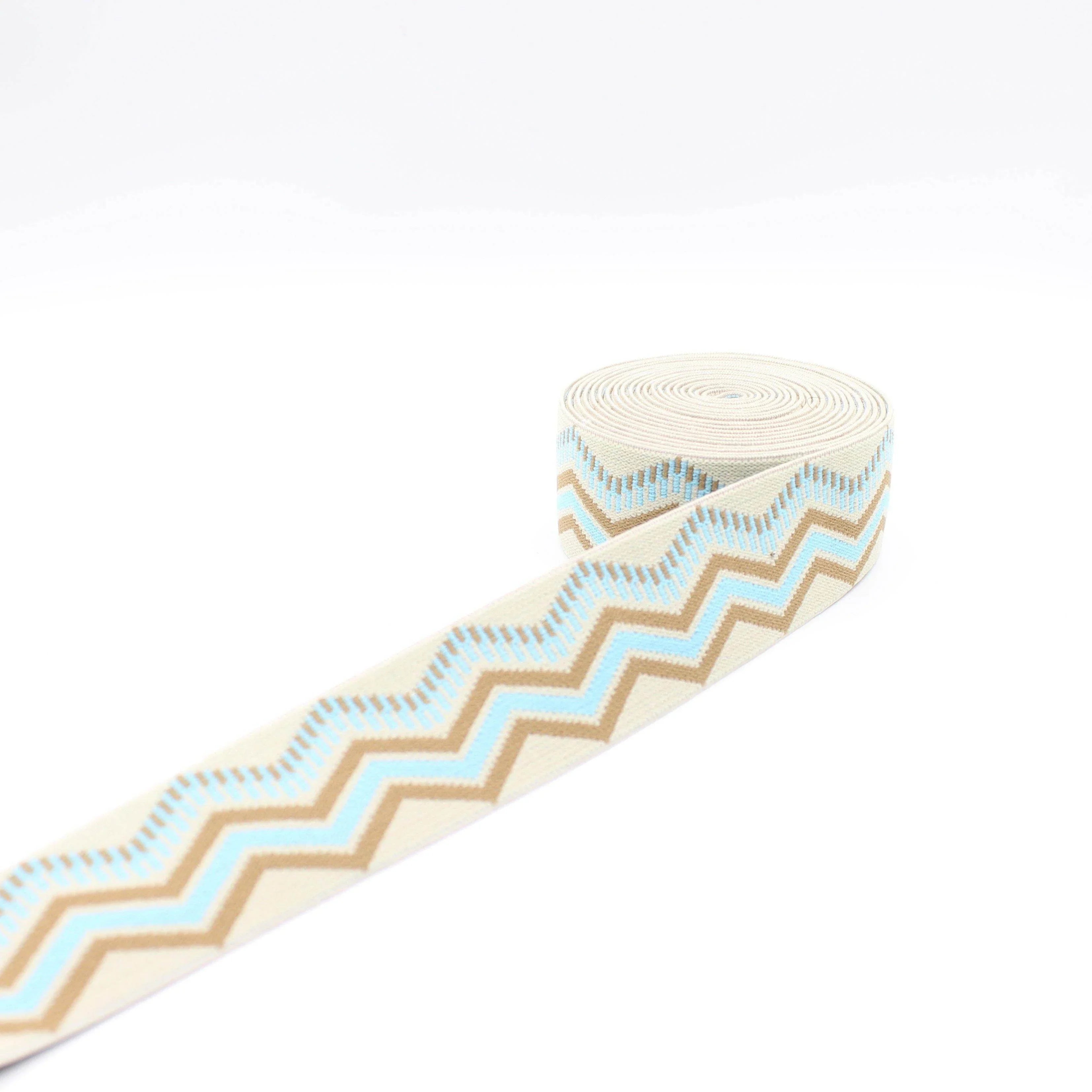 5 METERS - 40mm Ethnic zig zag Elastic #ELA2523 - ACCESSOIRES LEDUC BV