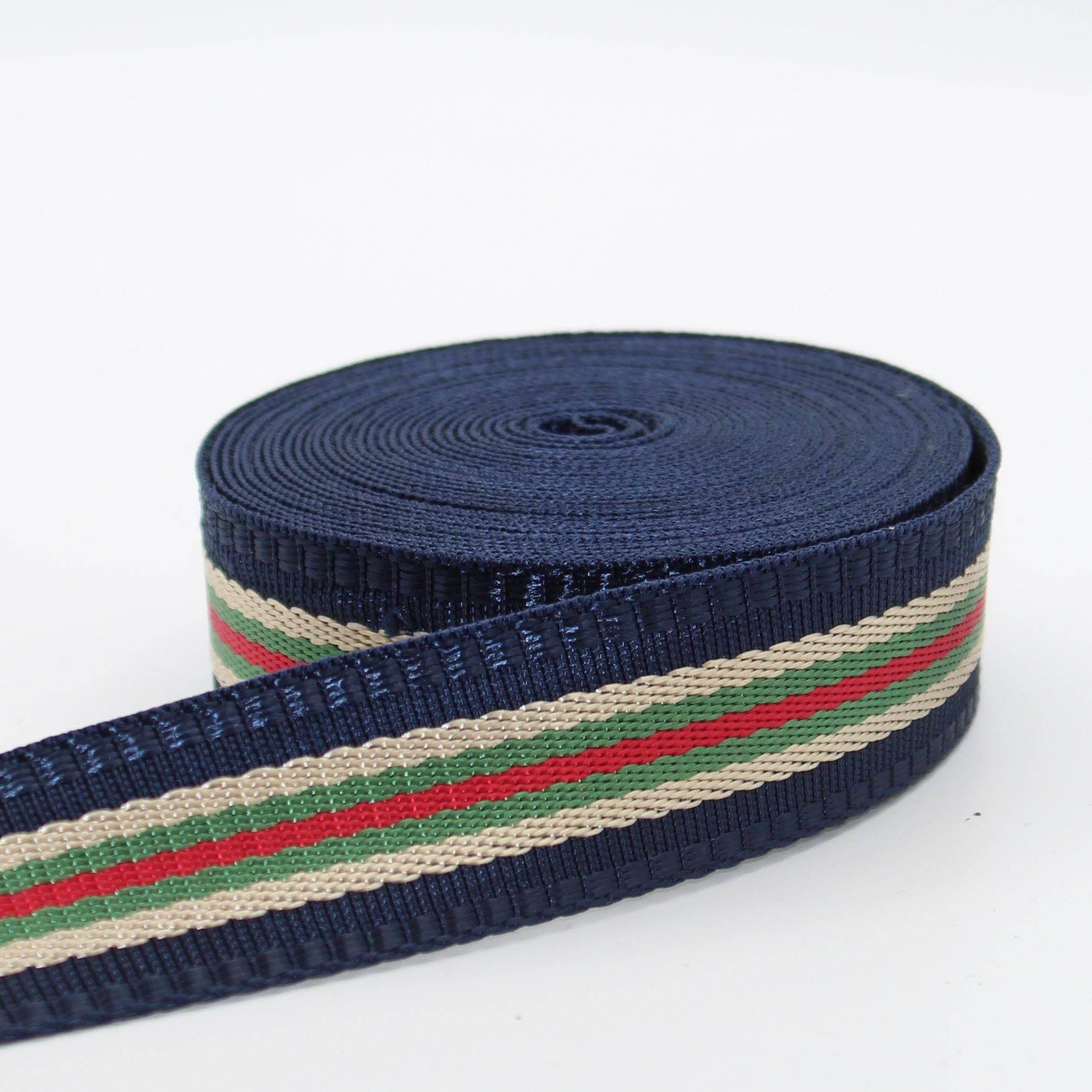 5 meters Fancy Striped Webbing 40mm #RUB1913 - ACCESSOIRES LEDUC BV
