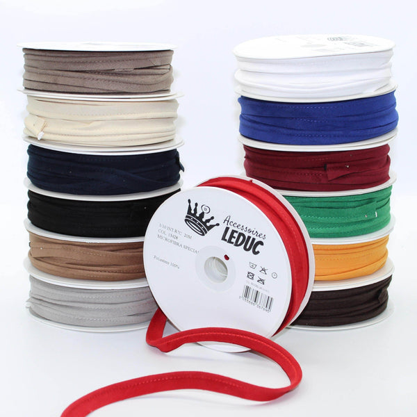 20 meters Suede Piping 10mm (8mm+2mm) - ACCESSOIRES LEDUC BV
