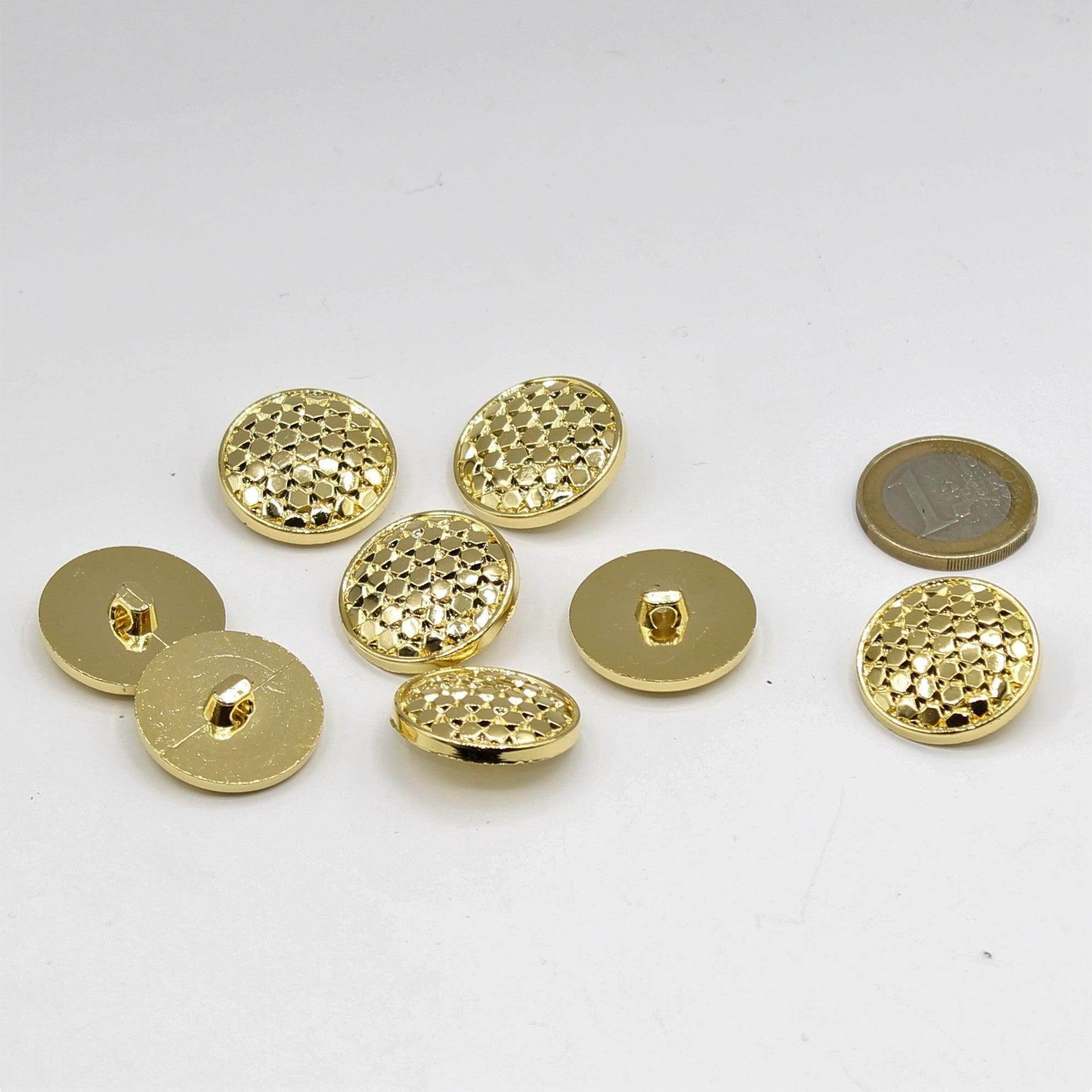 Golden hexagonal Shank Button - ACCESSOIRES LEDUC BV