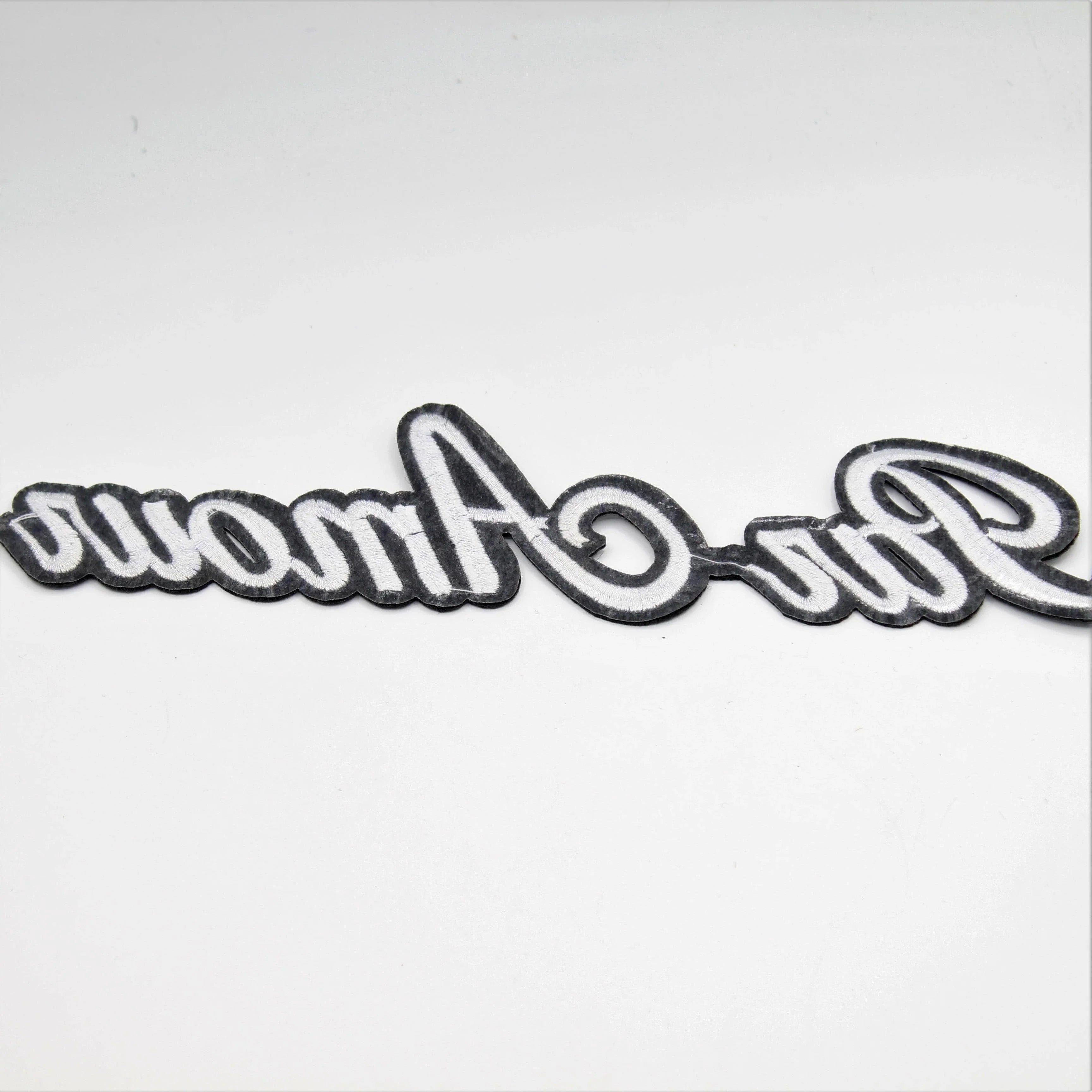 Black and White Iron-on Patch "PAR AMOUR AND "L'AVEUGLE" - ACCESSOIRES LEDUC