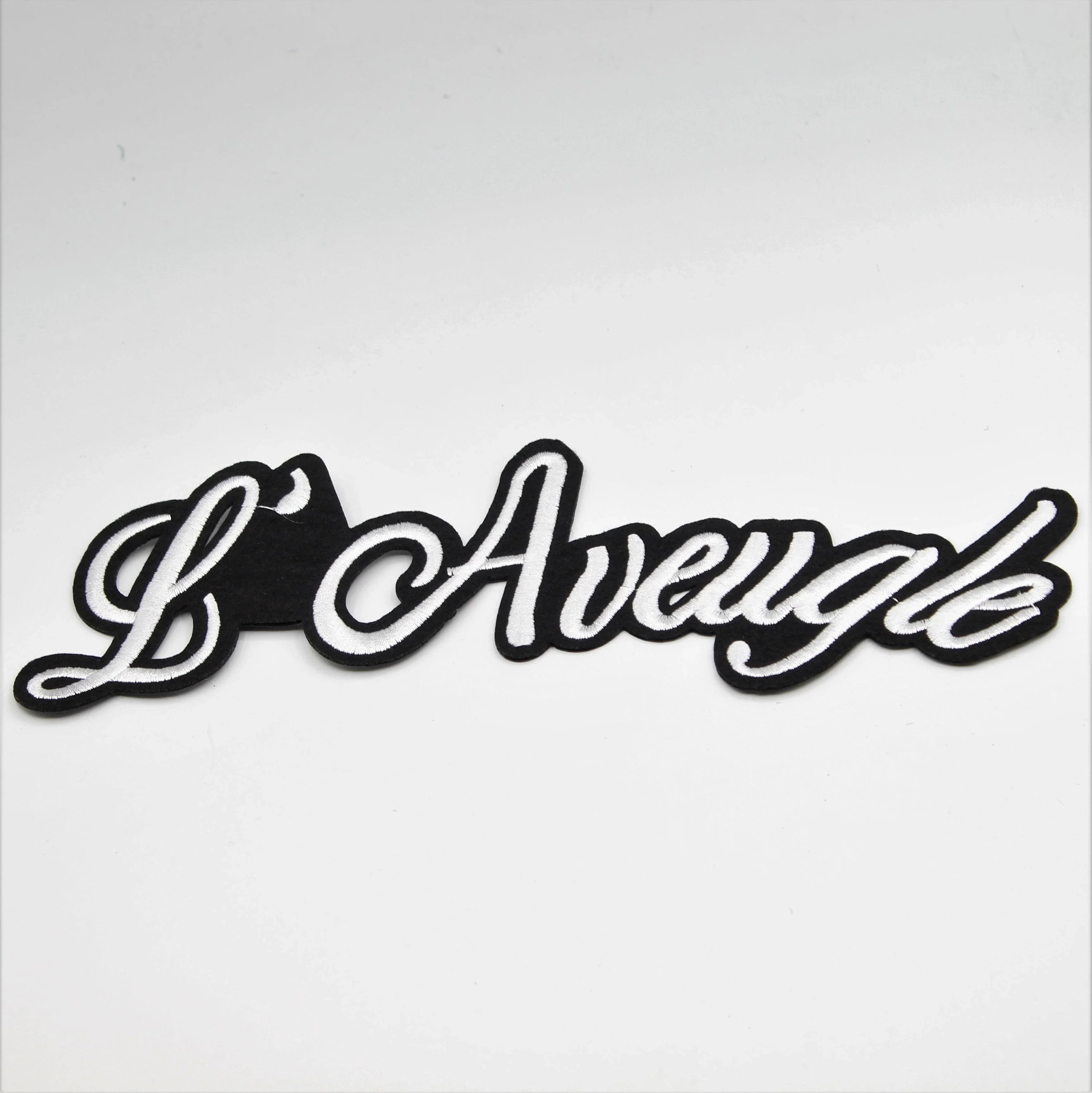 Black and White Iron-on Patch "PAR AMOUR AND "L'AVEUGLE" - ACCESSOIRES LEDUC