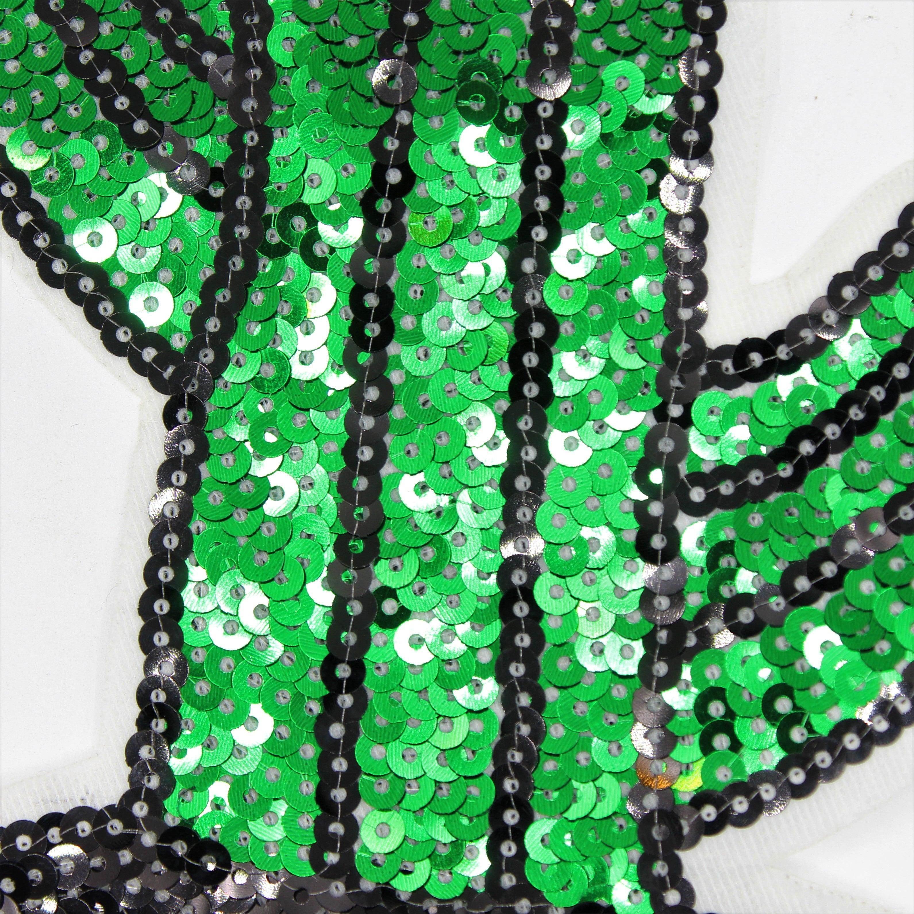 Set of 2 Green Patches with Sequins 26x15 cm - ACCESSOIRES LEDUC BV