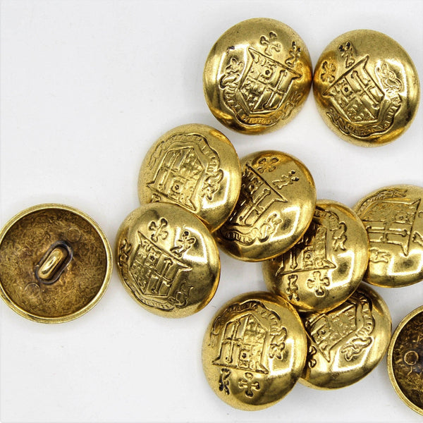 Gold Shank Button with Christianity Pattern 20mm - ACCESSOIRES LEDUC BV