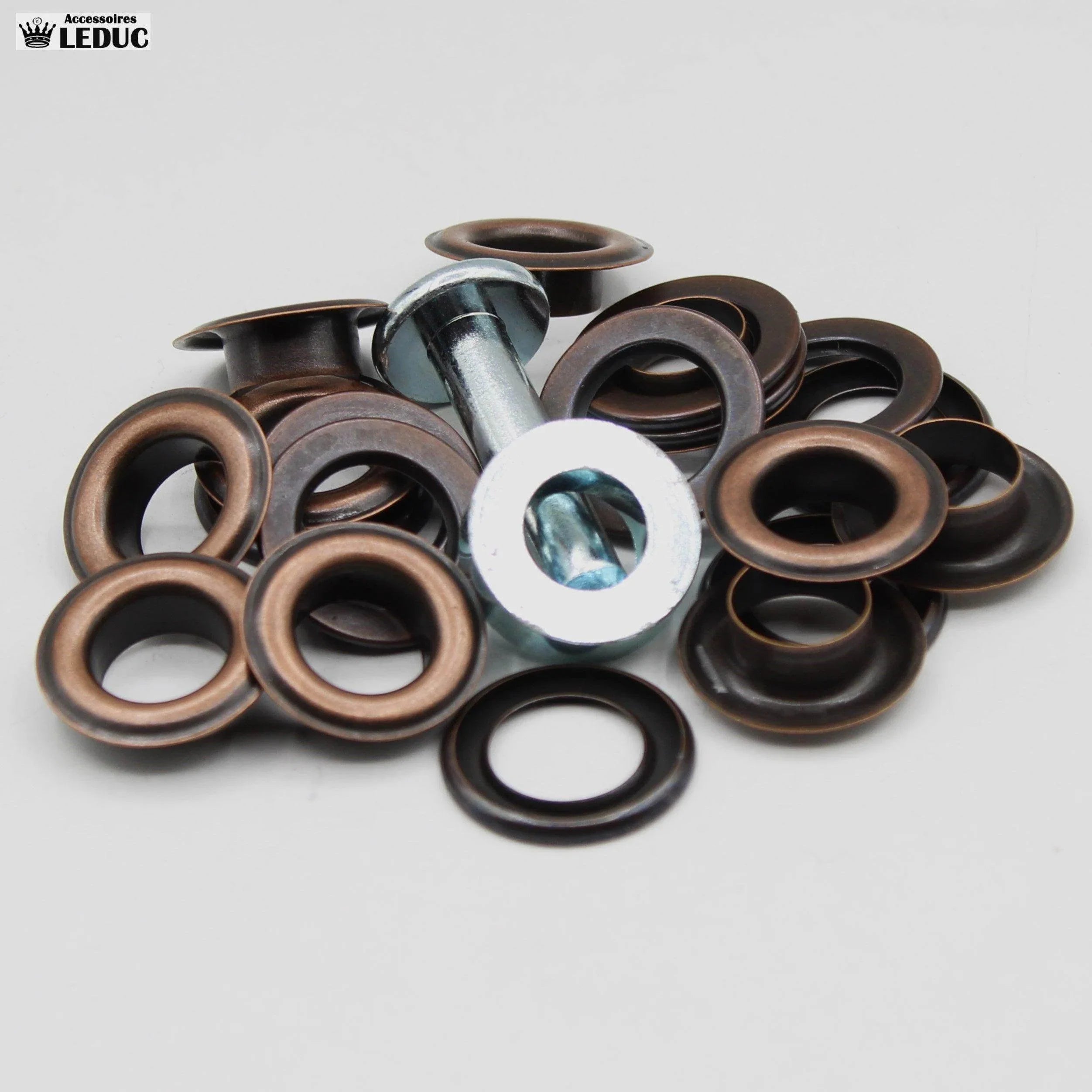 Eyelets Gold , Silver, Bronze, Gunmetal and Rust with Tool - ACCESSOIRES LEDUC BV