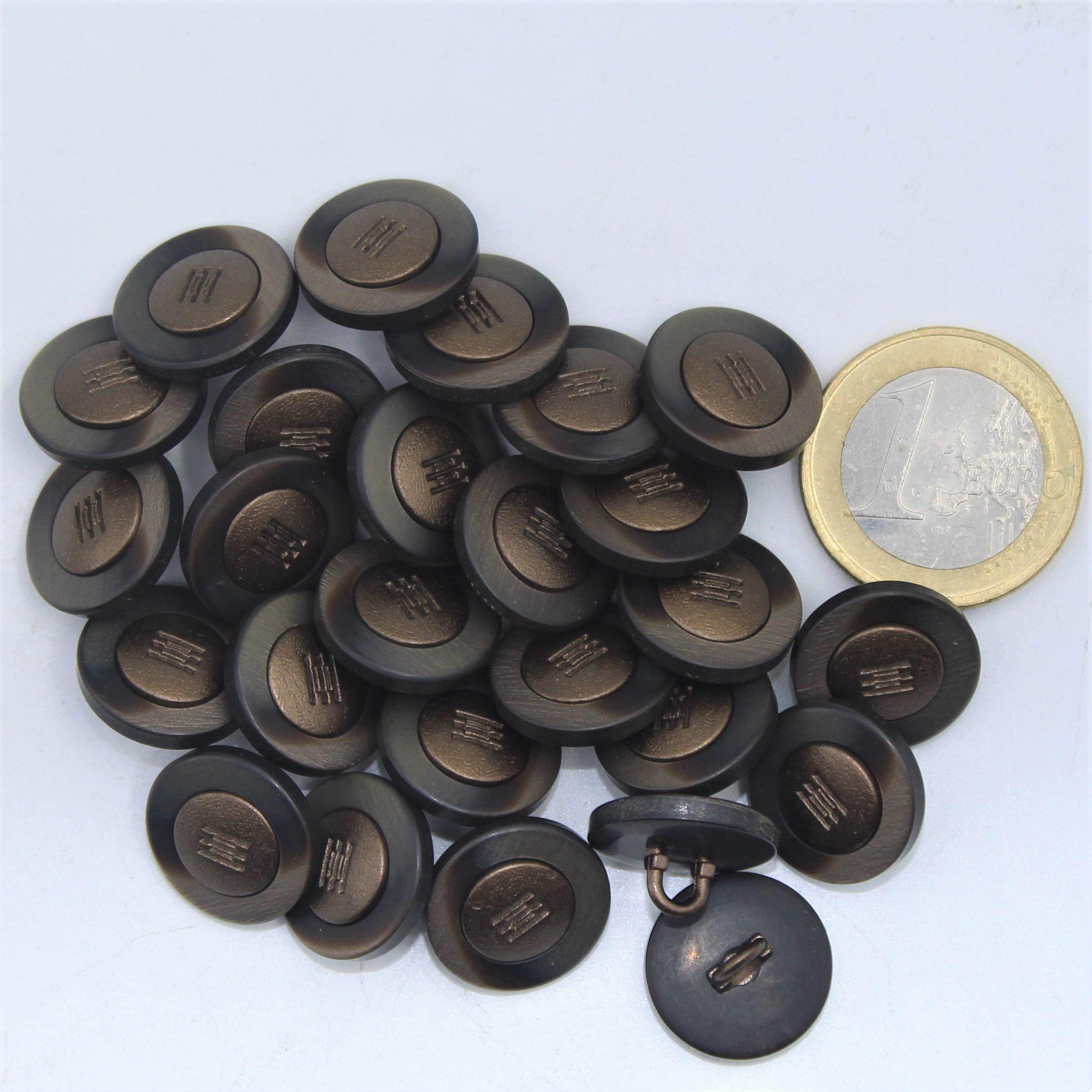 Brown Sān gān Compound Shank Button #KCQ4007 - ACCESSOIRES LEDUC BV