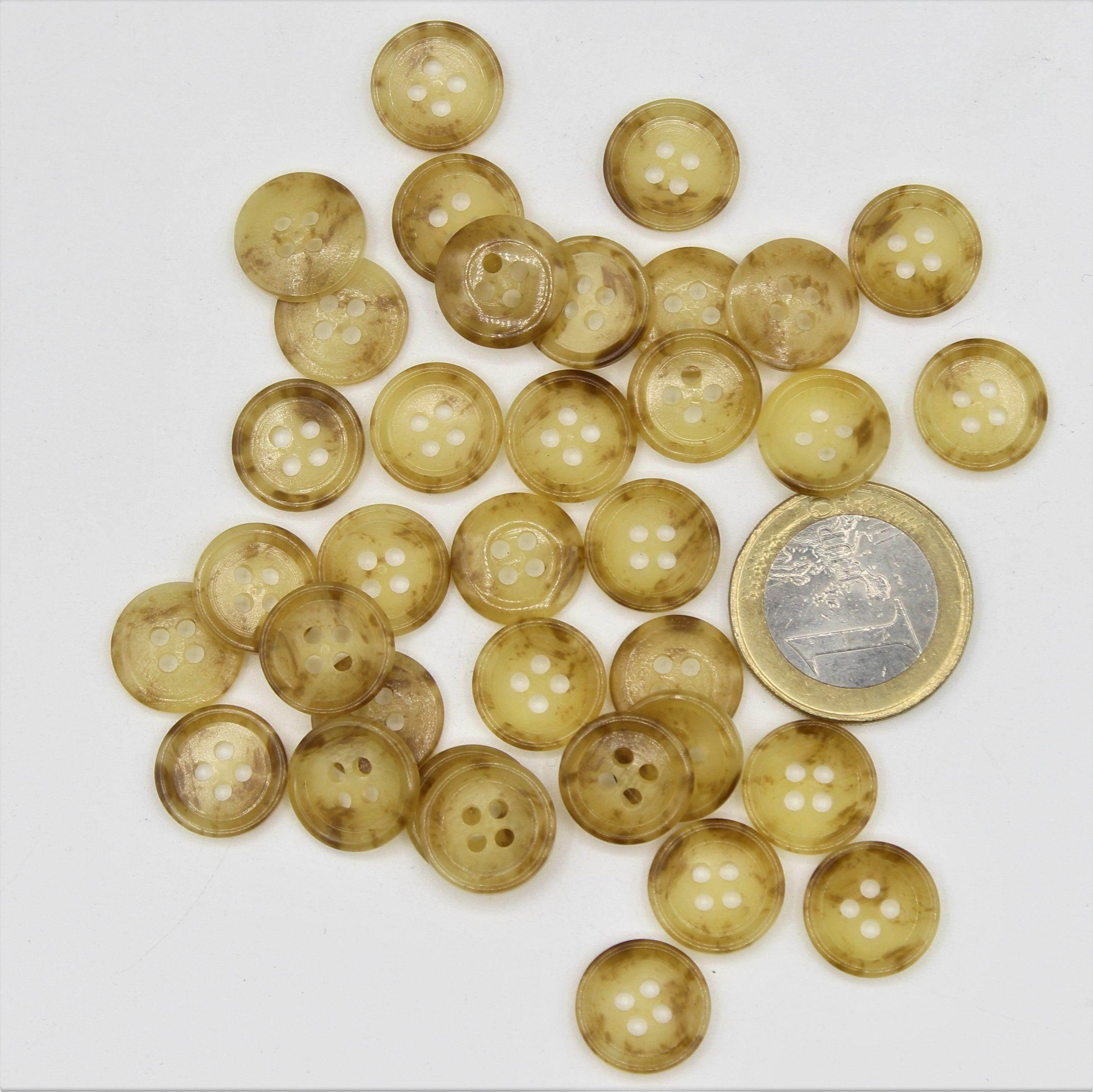 Galalith Marble Button Beige #KG44002 - ACCESSOIRES LEDUC BV