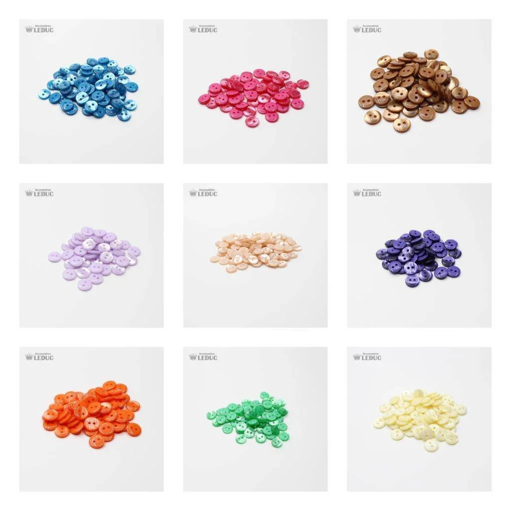 50 pieces 11mm - 2 Holes Polyester Button for Blouses (18") - (KP2 105 18") - ACCESSOIRES LEDUC
