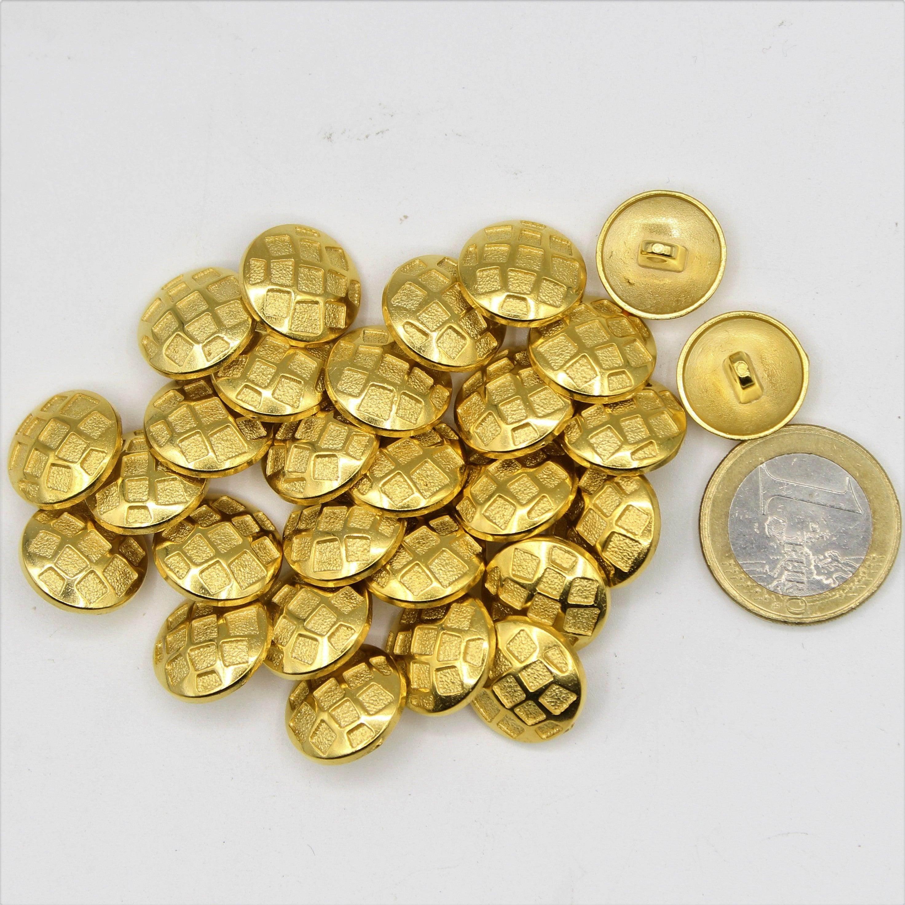 Gold Zamak Vintage English Blazer Shank Button #KZQ4000 - ACCESSOIRES LEDUC BV