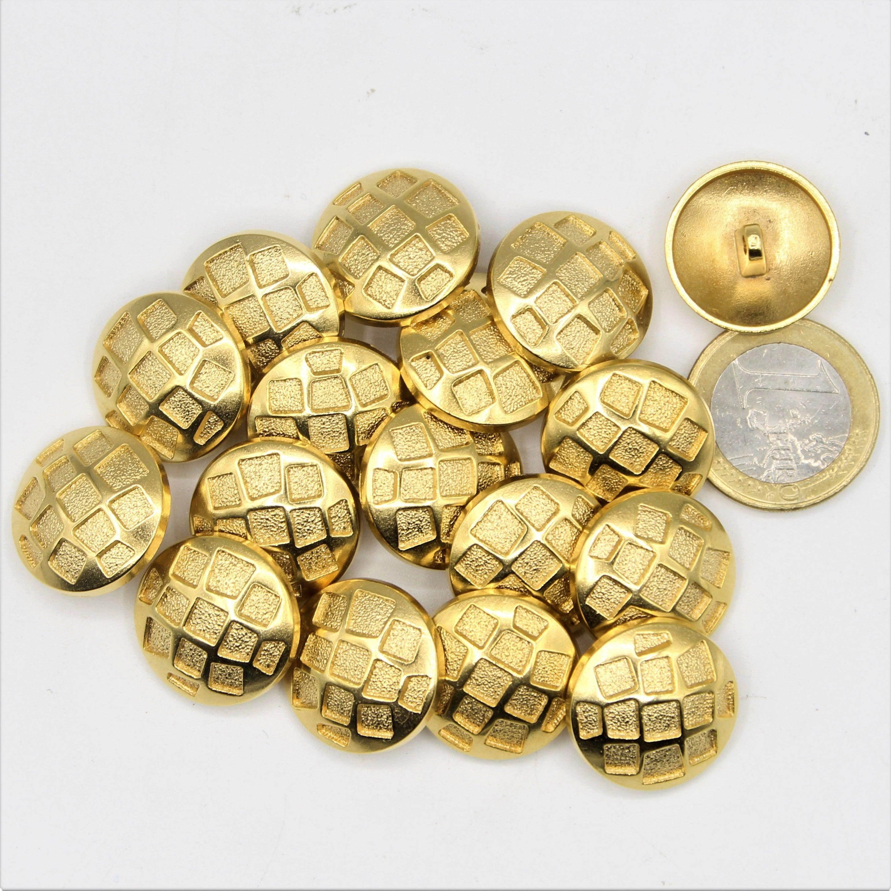 Gold Zamak Vintage English Blazer Shank Button #KZQ4000 - ACCESSOIRES LEDUC BV