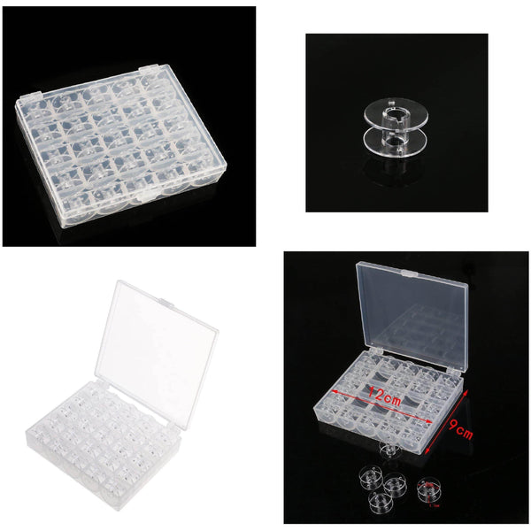 Box of 25 transparent Spools for Sewing machine - ACCESSOIRES LEDUC BV