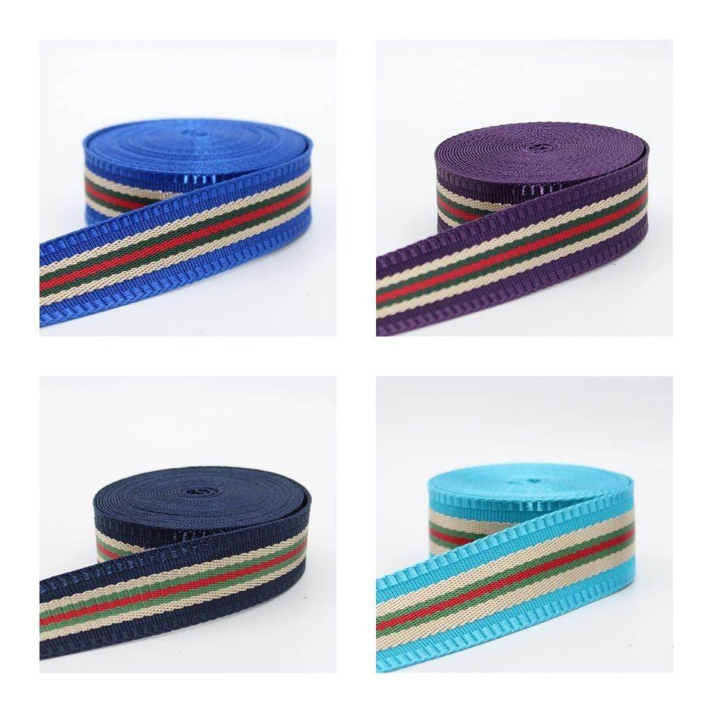5 meters Fancy Striped Webbing 30mm #RUB1913 - ACCESSOIRES LEDUC BV