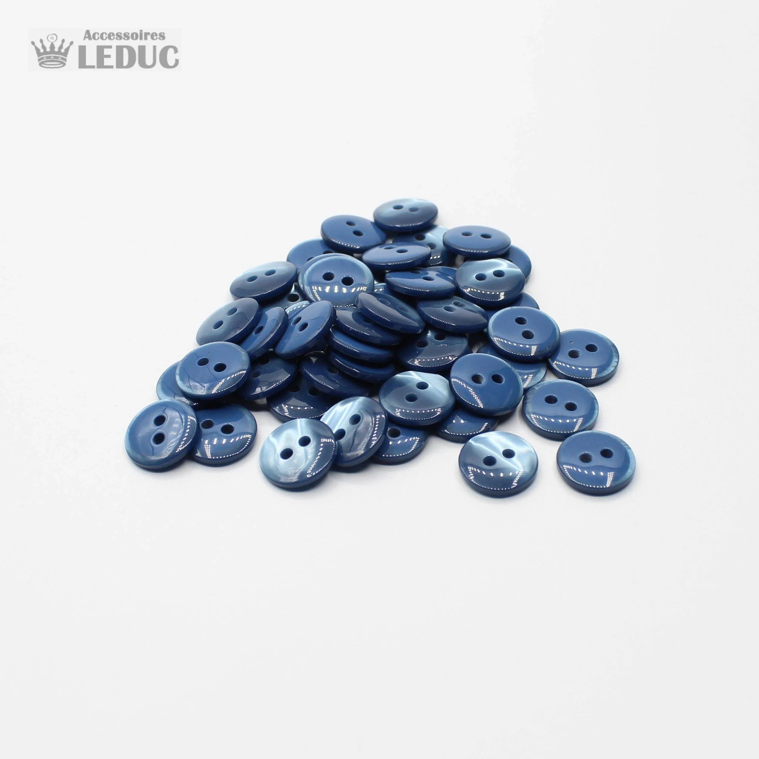 50 pieces - 2 Holes Polyester Button for Blouses 11mm (18") - (KP2 105 18") - ACCESSOIRES LEDUC