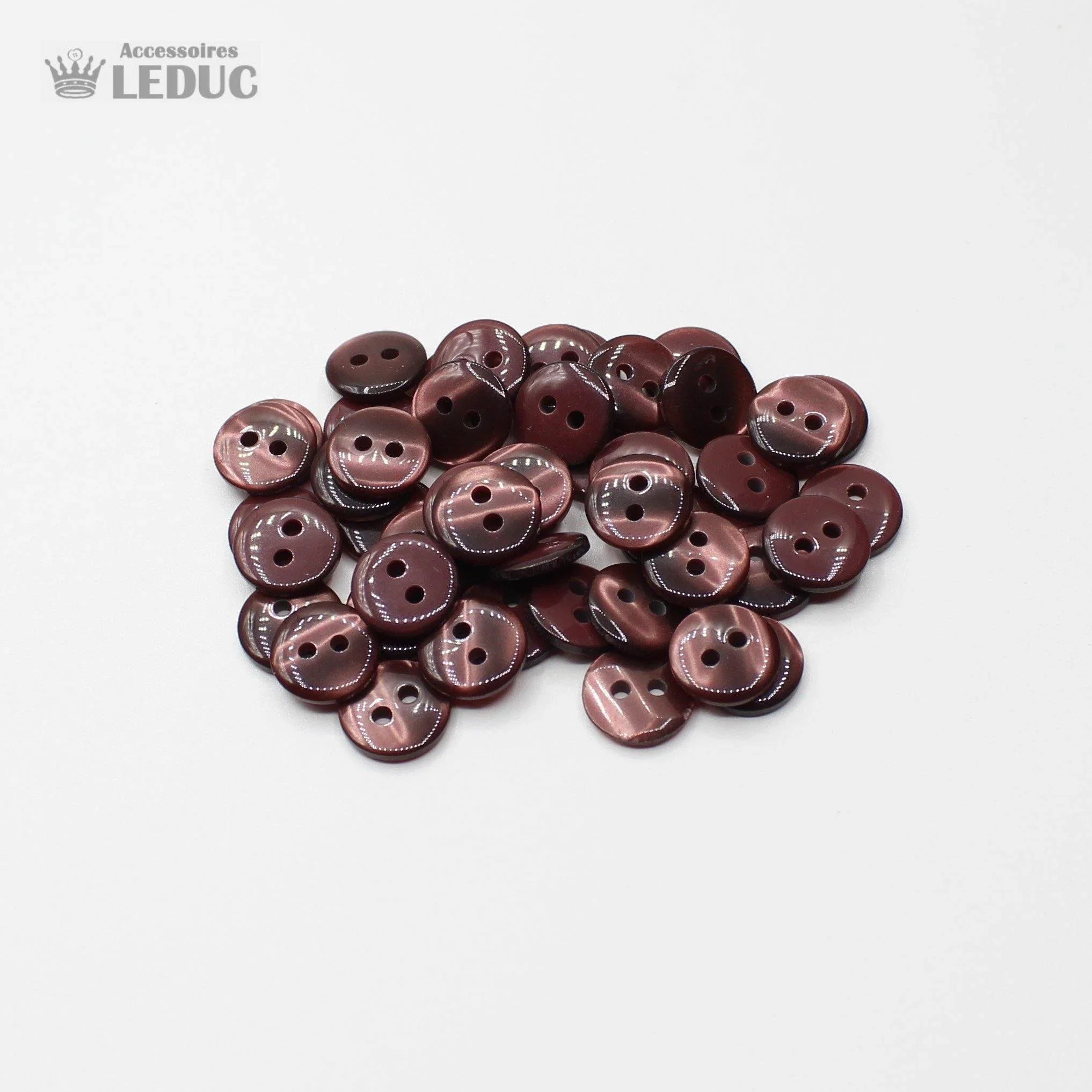 50 pieces - 2 Holes Polyester Button for Blouses 11mm (18") - (KP2 105 18") - ACCESSOIRES LEDUC
