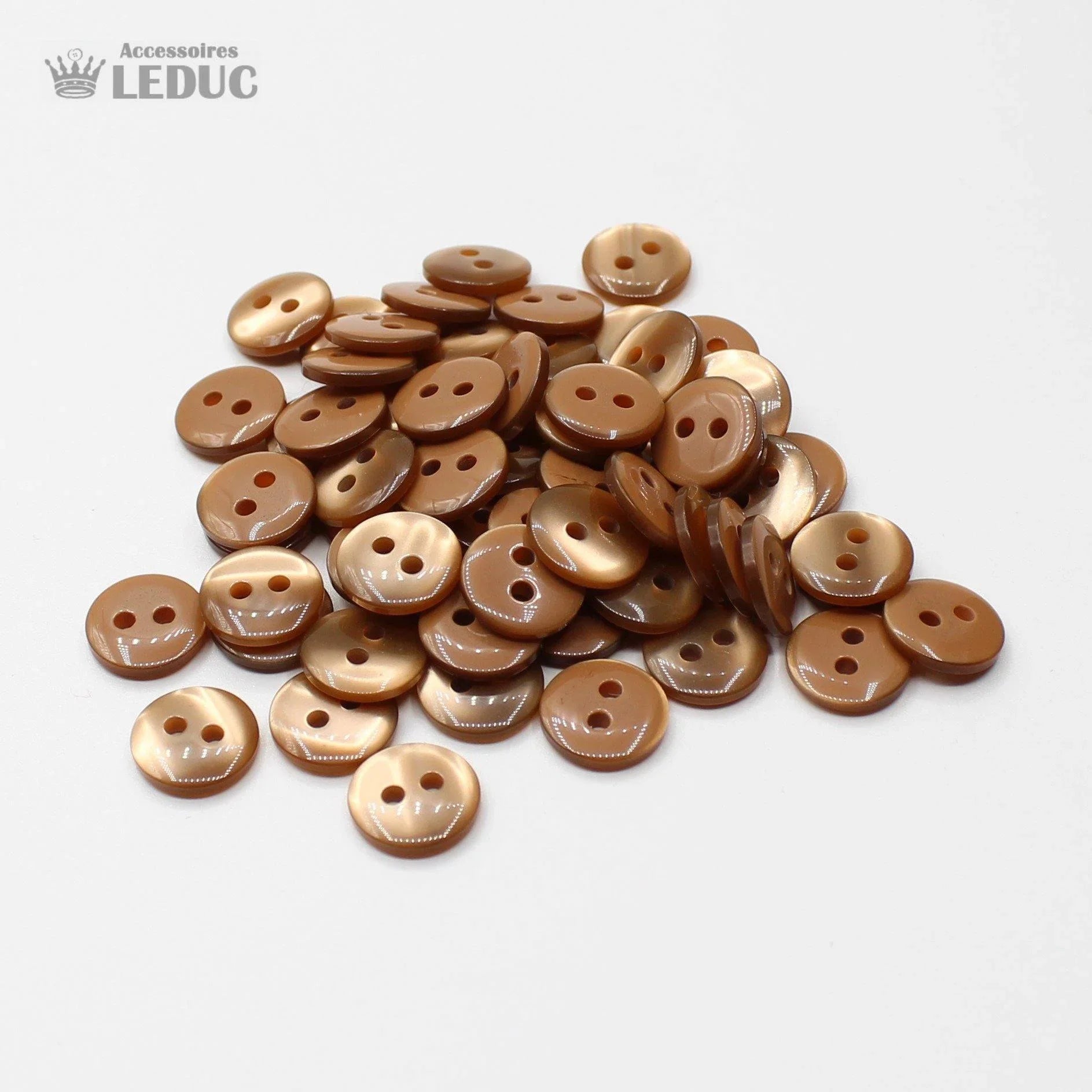 50 pieces - 2 Holes Polyester Button for Blouses 11mm (18") - (KP2 105 18") - ACCESSOIRES LEDUC