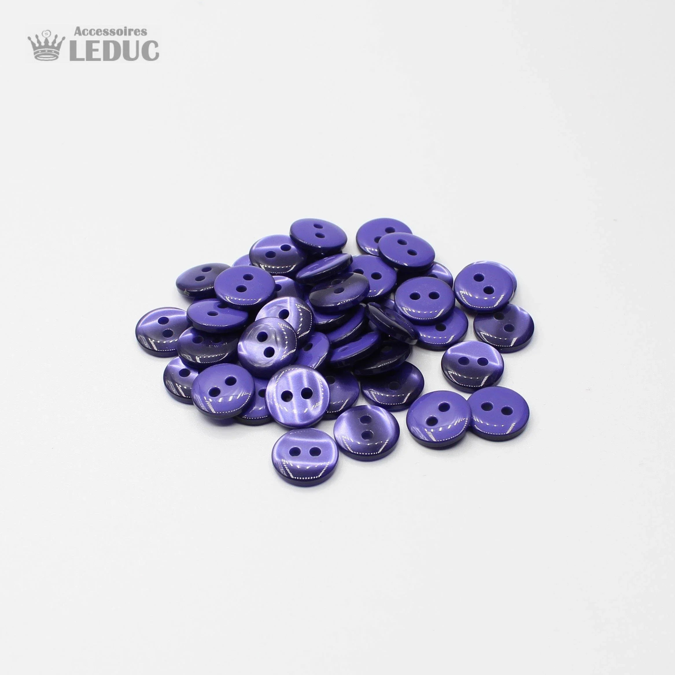 50 pieces - 2 Holes Polyester Button for Blouses 11mm (18") - (KP2 105 18") - ACCESSOIRES LEDUC