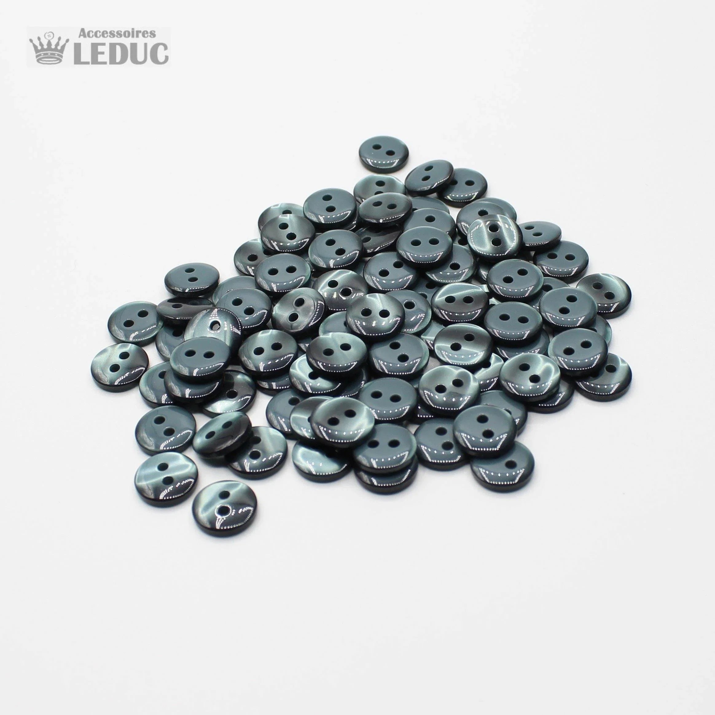 50 pieces - 2 Holes Polyester Button for Blouses 11mm (18") - (KP2 105 18") - ACCESSOIRES LEDUC
