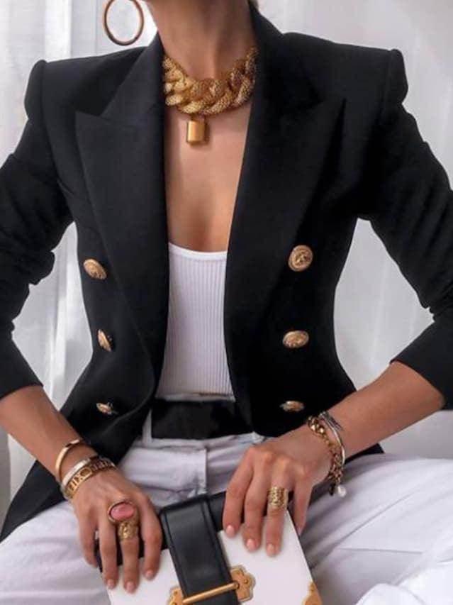 Gold Metal Wave lines style Vintage Blazer Buttons #KMQ028 - ACCESSOIRES LEDUC BV