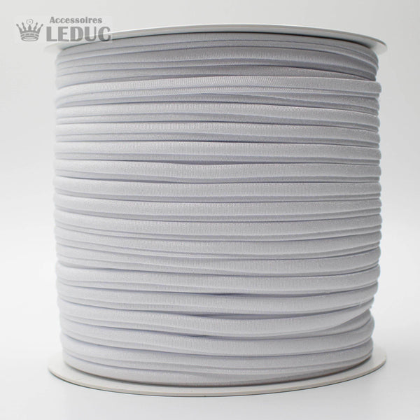100 METRES - 5mm TUBULAR LYCRA ELASTIC SPAGHETTI WHITE or BLACK - ACCESSOIRES LEDUC BV