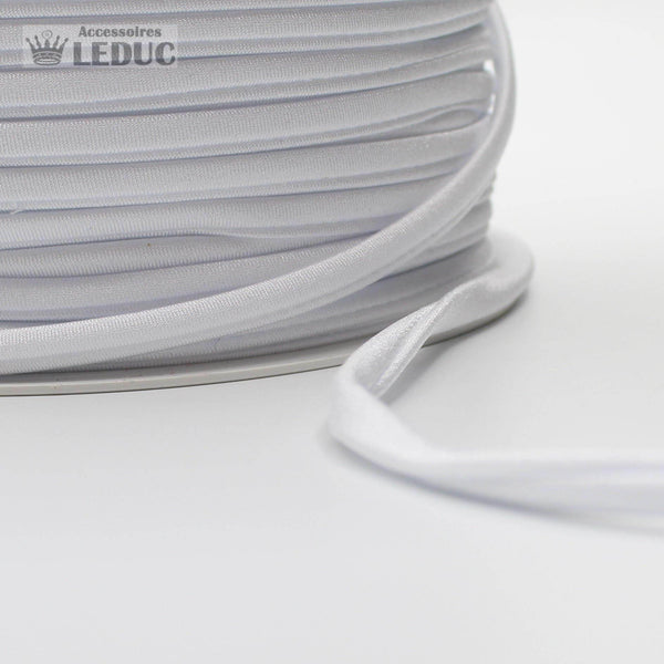 100 METRES - 5mm TUBULAR LYCRA ELASTIC SPAGHETTI WHITE or BLACK - ACCESSOIRES LEDUC BV