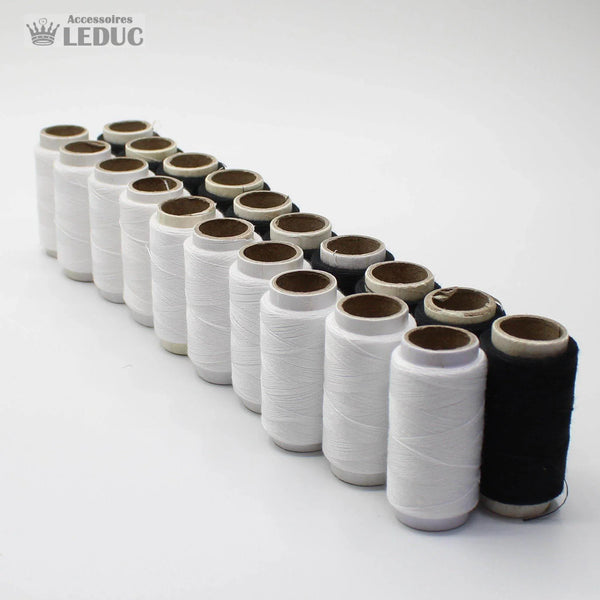 20x200m Yarn 100% Polyester 10 WHITE + 10 BLACK - ACCESSOIRES LEDUC BV
