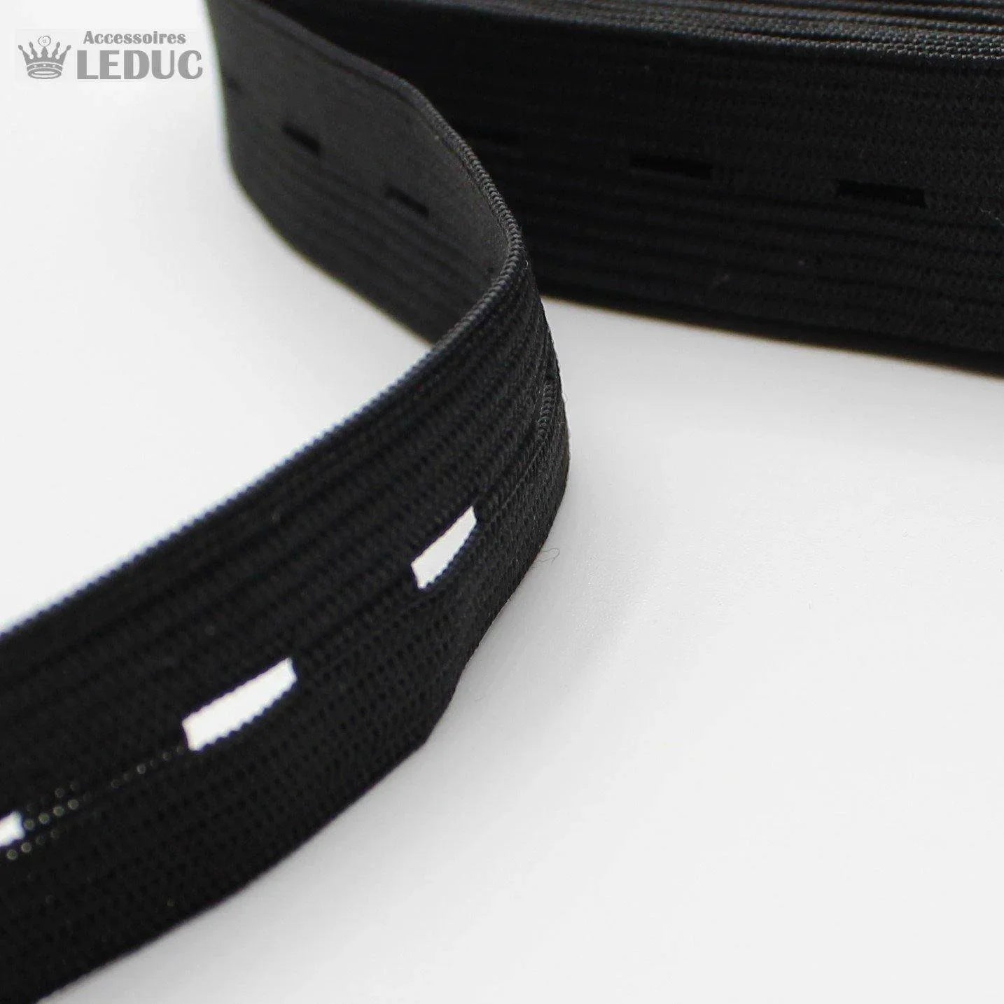 5 Meters BUTTON HOLE ELASTIC 20MM - ACCESSOIRES LEDUC BV