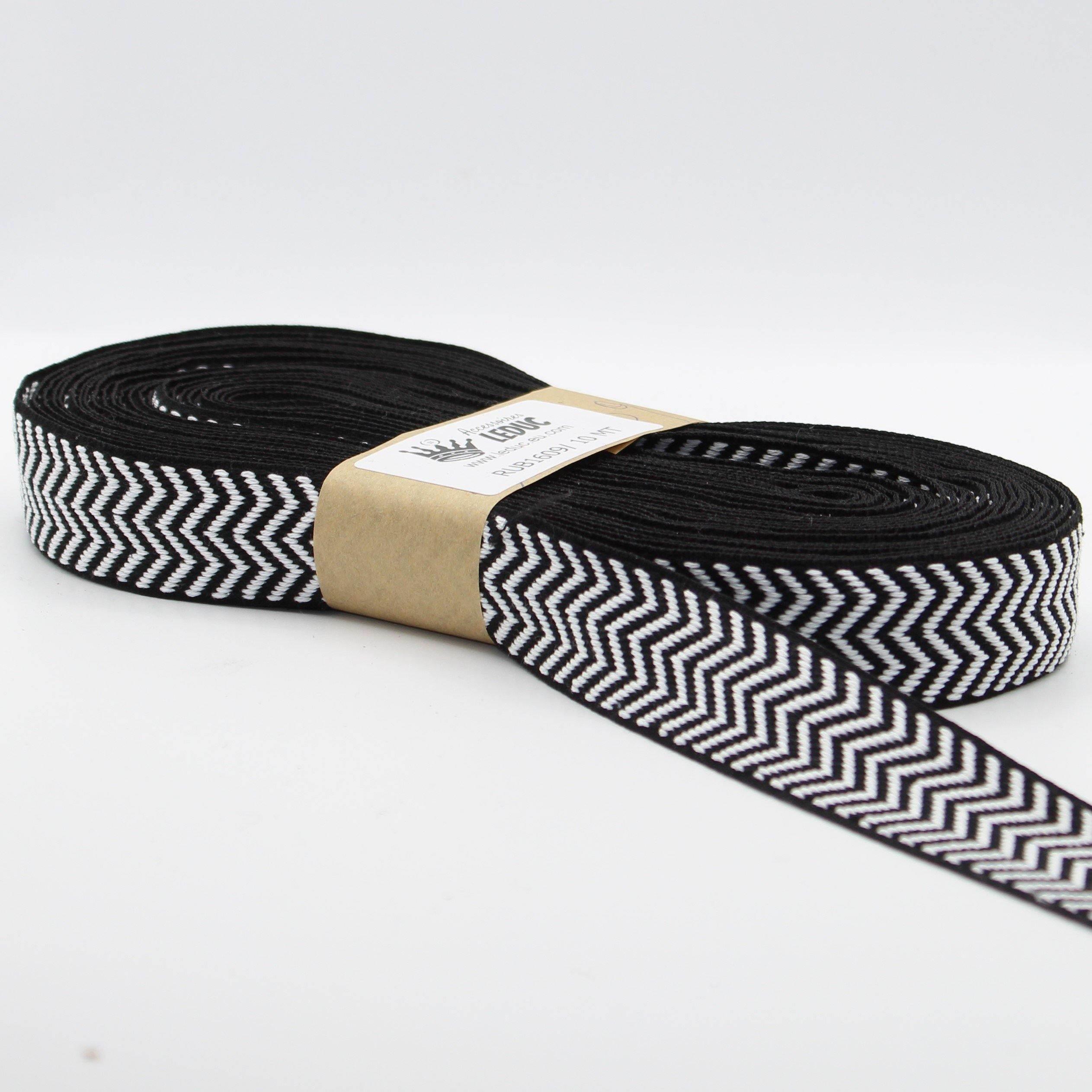 27mm Black / White Ethnic Tape **10 Meters** - ACCESSOIRES LEDUC BV