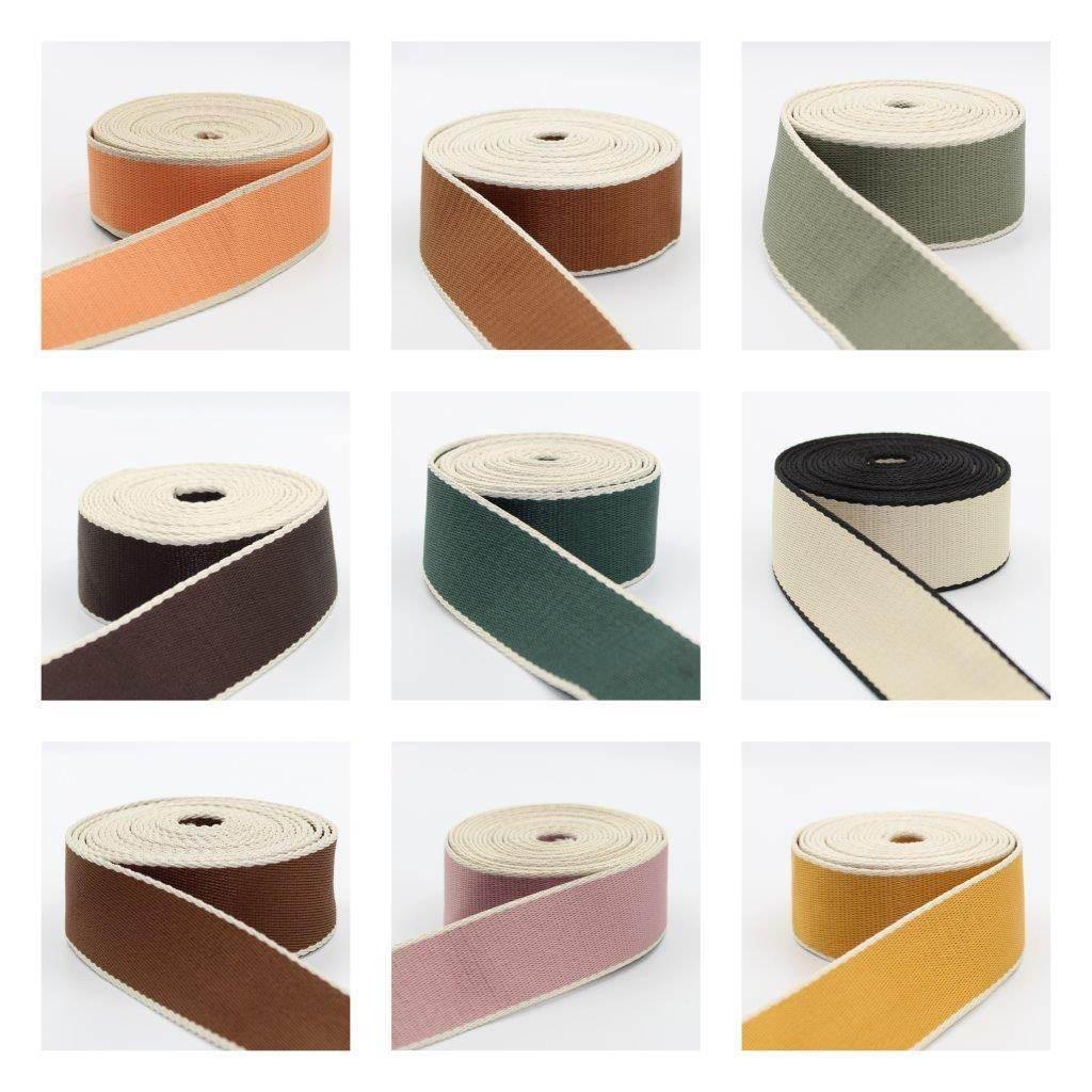 5 meters Bicolor Fine Webbing 38mm #RUB1935 - ACCESSOIRES LEDUC BV
