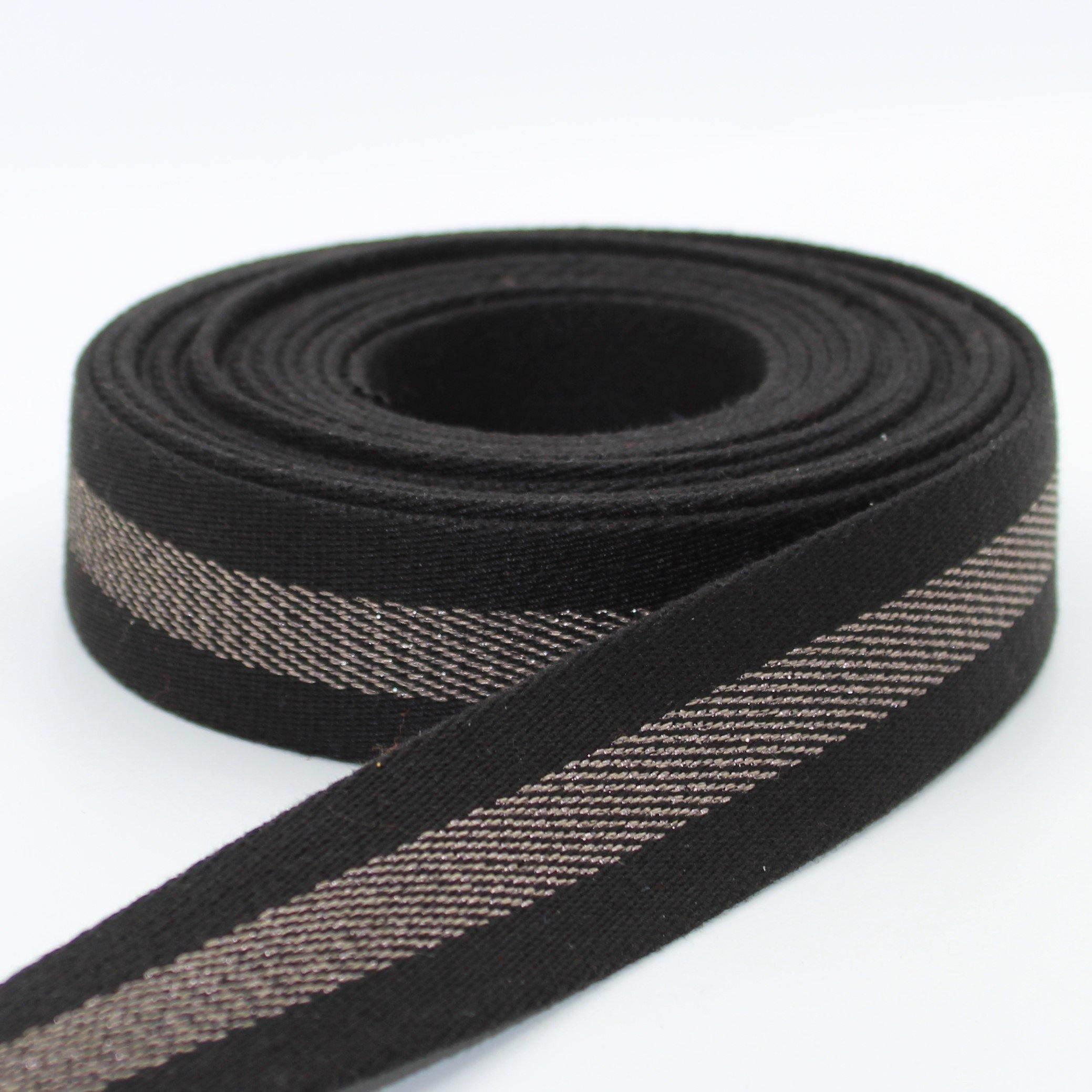 5 meters Big Lurex Striped Webbing 34mm #RUB1942 - ACCESSOIRES LEDUC BV