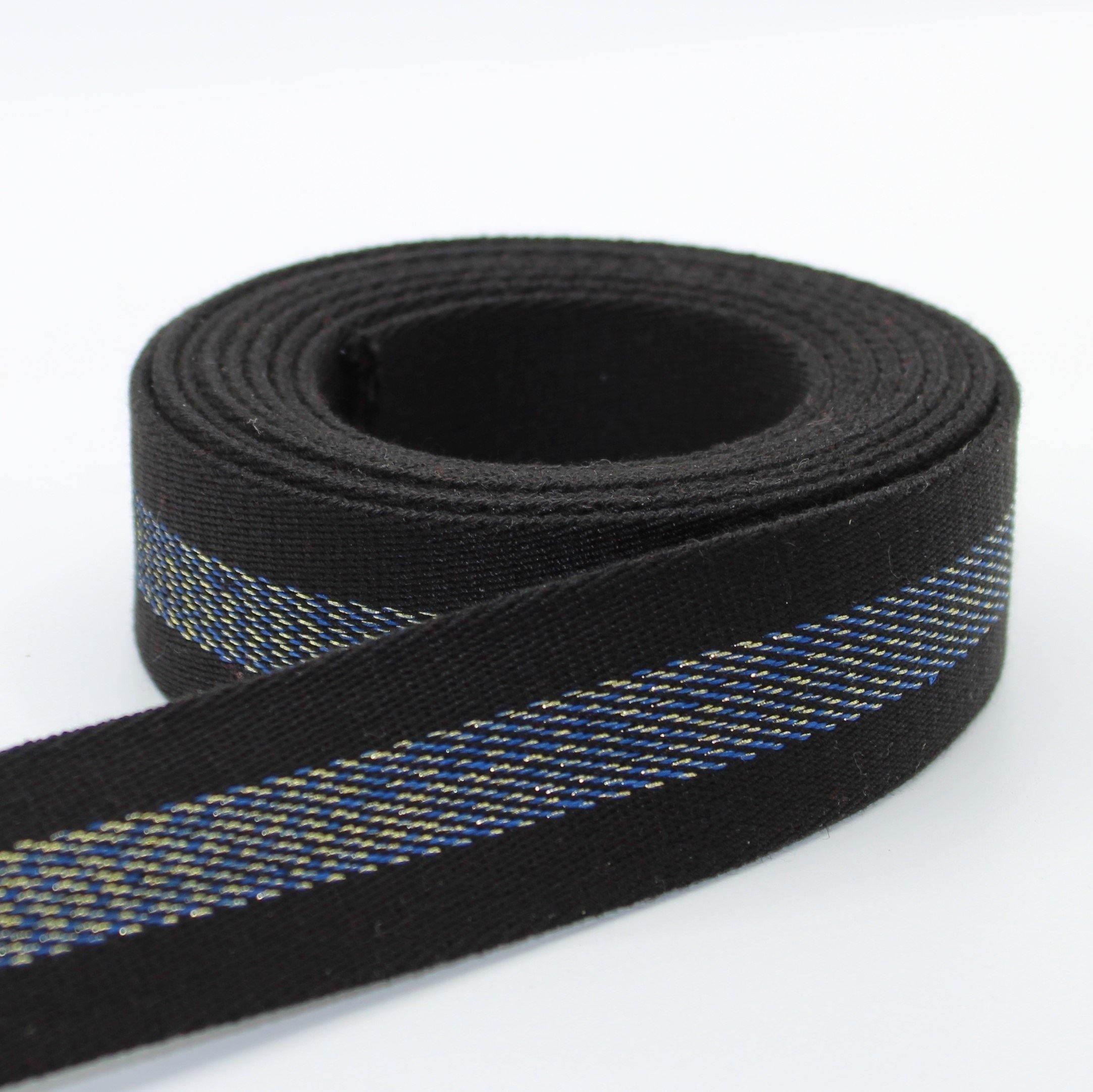 5 meters Big Lurex Striped Webbing 34mm #RUB1942 - ACCESSOIRES LEDUC BV