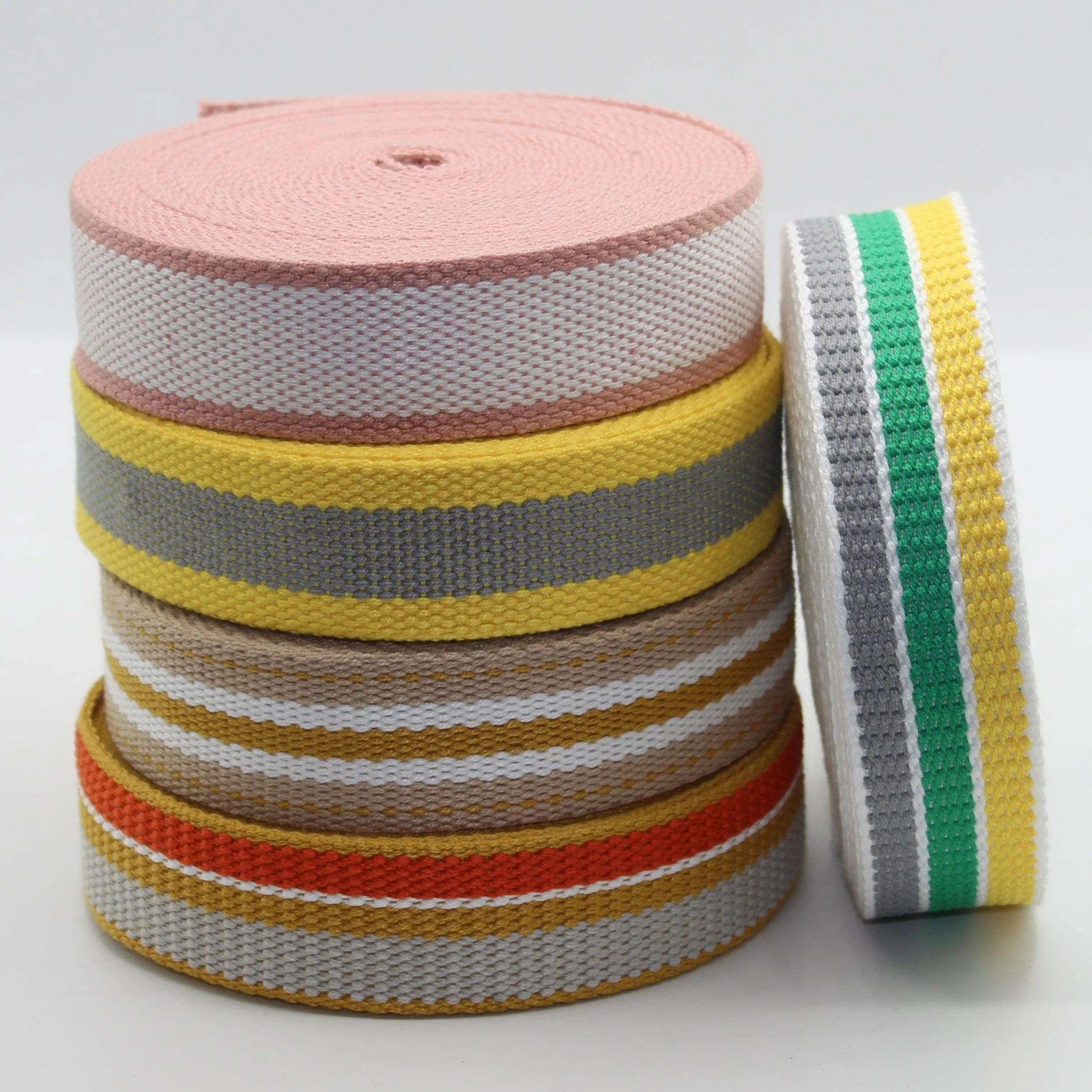 5 meters 30mm Striped Colourful Webbing #RUB1990 - ACCESSOIRES LEDUC BV
