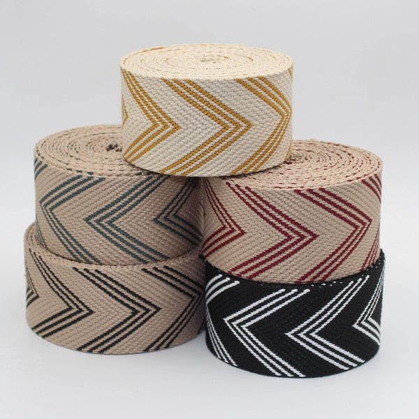 5 meters Webbing with Geometric Arrows 50mm #RUB1999 - ACCESSOIRES LEDUC BV