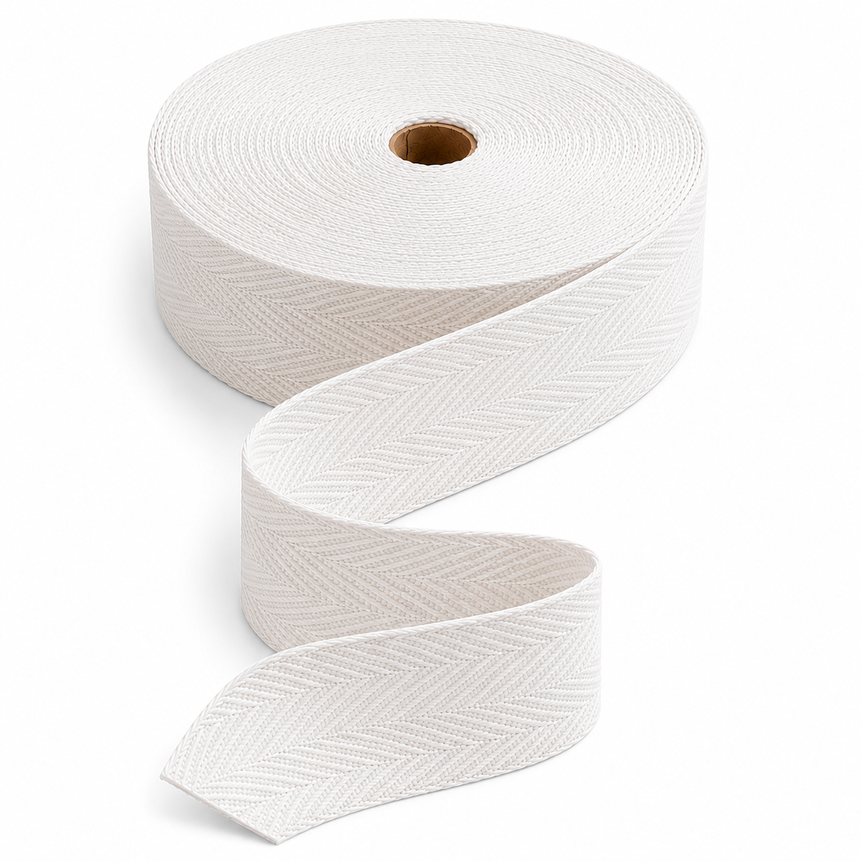 5 m 100% Cotton Herringbone Tape – White, Black or Ecru
