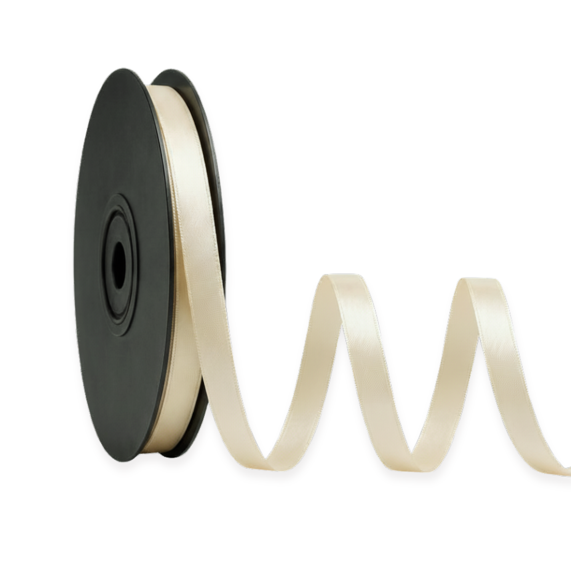 Deluxe-Satinbandrolle, beidseitig verwendbar, 25 m – Breiten 3–63 mm – Oeko-Tex Standard 100