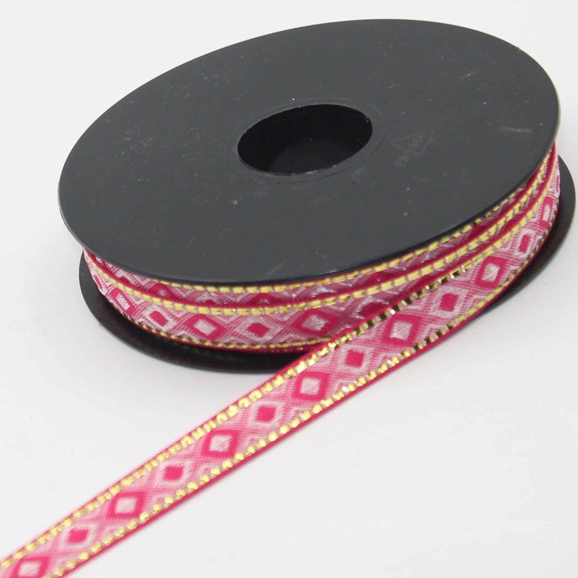 10 meters 12mm Floral Jacquard Braid with Lurex Edges #JAC4693 - ACCESSOIRES LEDUC BV