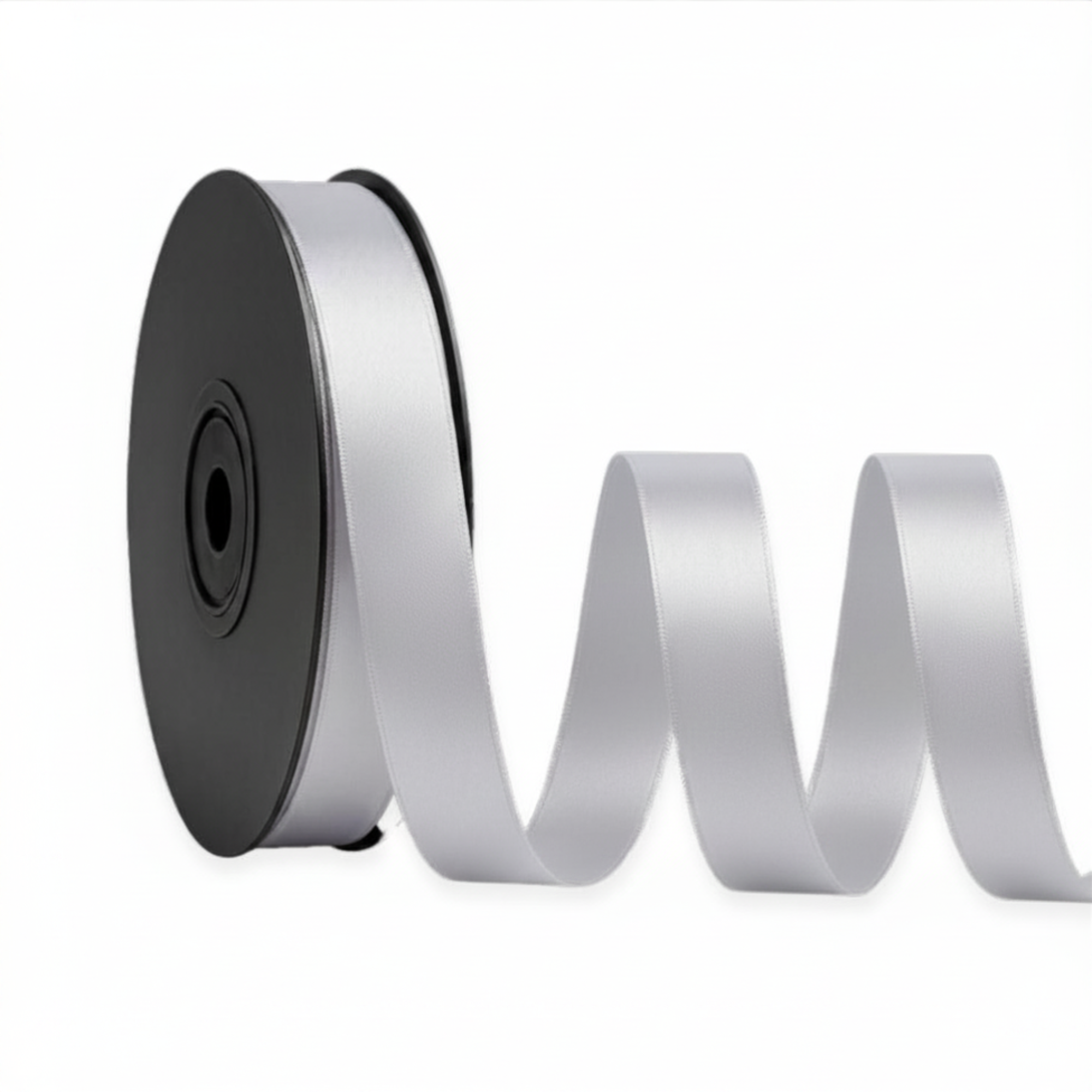 Deluxe-Satinbandrolle, beidseitig verwendbar, 25 m – Breiten 3–63 mm – Oeko-Tex Standard 100