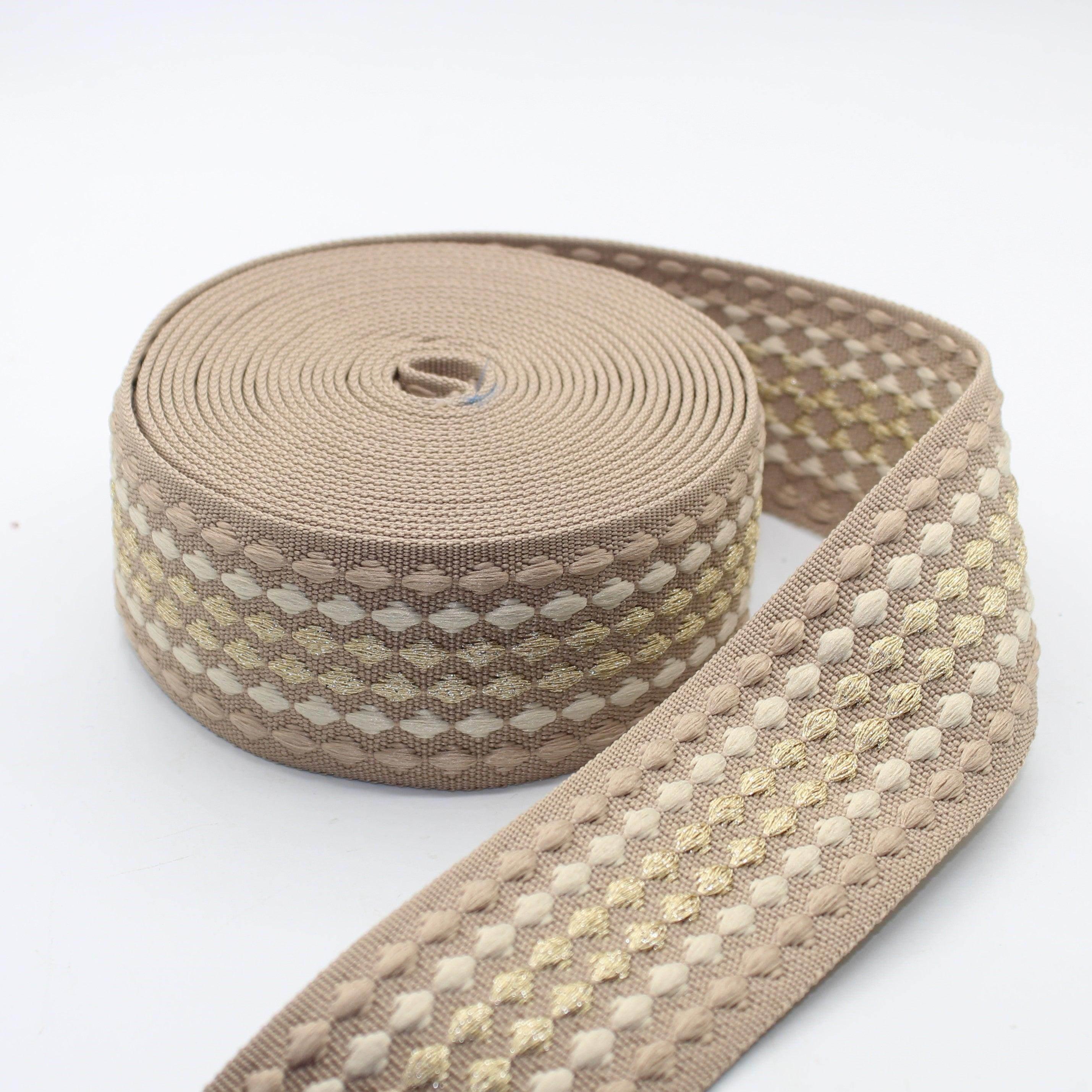 5 Meters Colourful Dots Pattern Fine Webbing 5cm #RUB3559 - ACCESSOIRES LEDUC BV