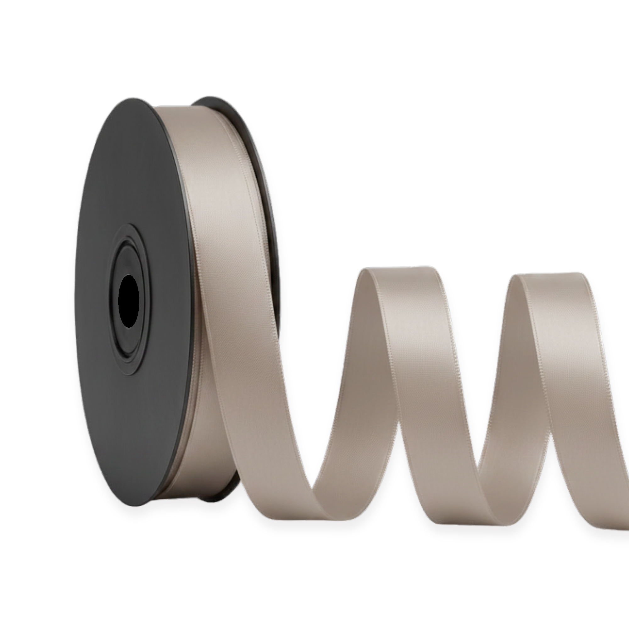 Deluxe-Satinbandrolle, beidseitig verwendbar, 25 m – Breiten 3–63 mm – Oeko-Tex Standard 100
