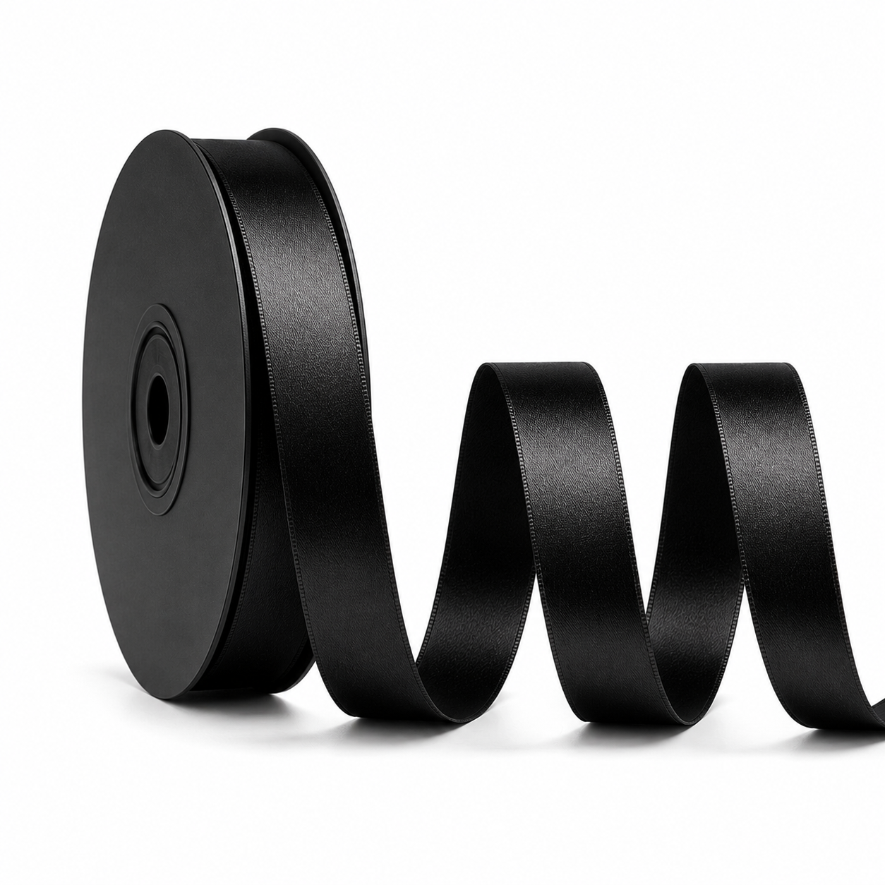 Deluxe-Satinbandrolle, beidseitig verwendbar, 25 m – Breiten 3–63 mm – Oeko-Tex Standard 100