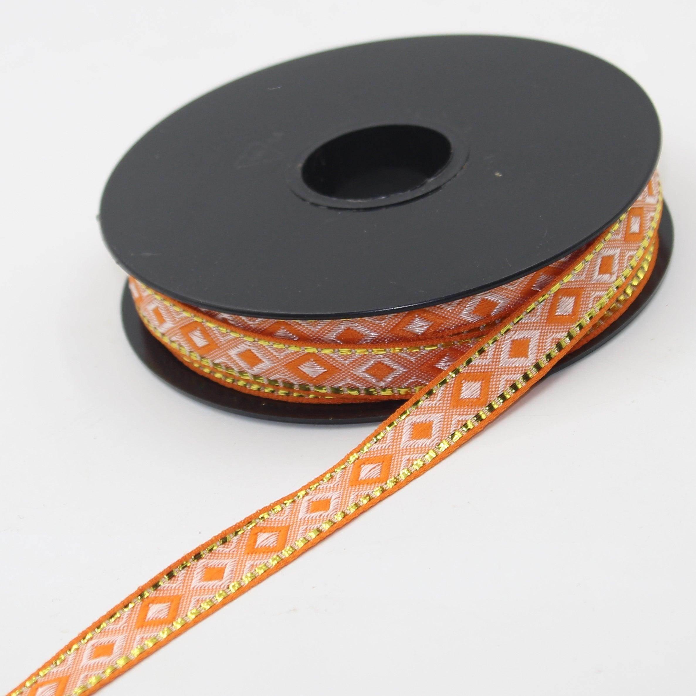10 meters 12mm Floral Jacquard Braid with Lurex Edges #JAC4693 - ACCESSOIRES LEDUC BV