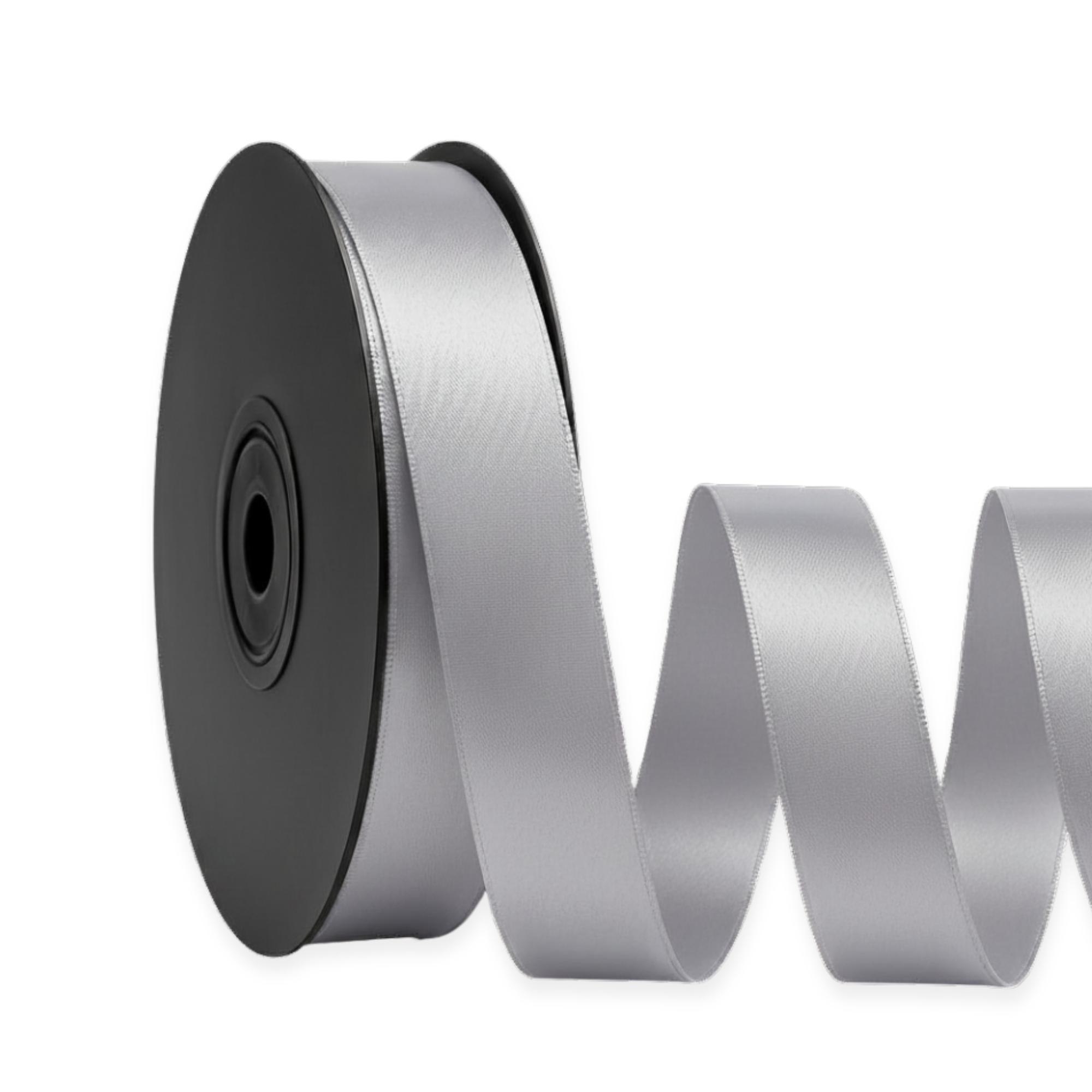 Deluxe-Satinbandrolle, beidseitig verwendbar, 25 m – Breiten 3–63 mm – Oeko-Tex Standard 100