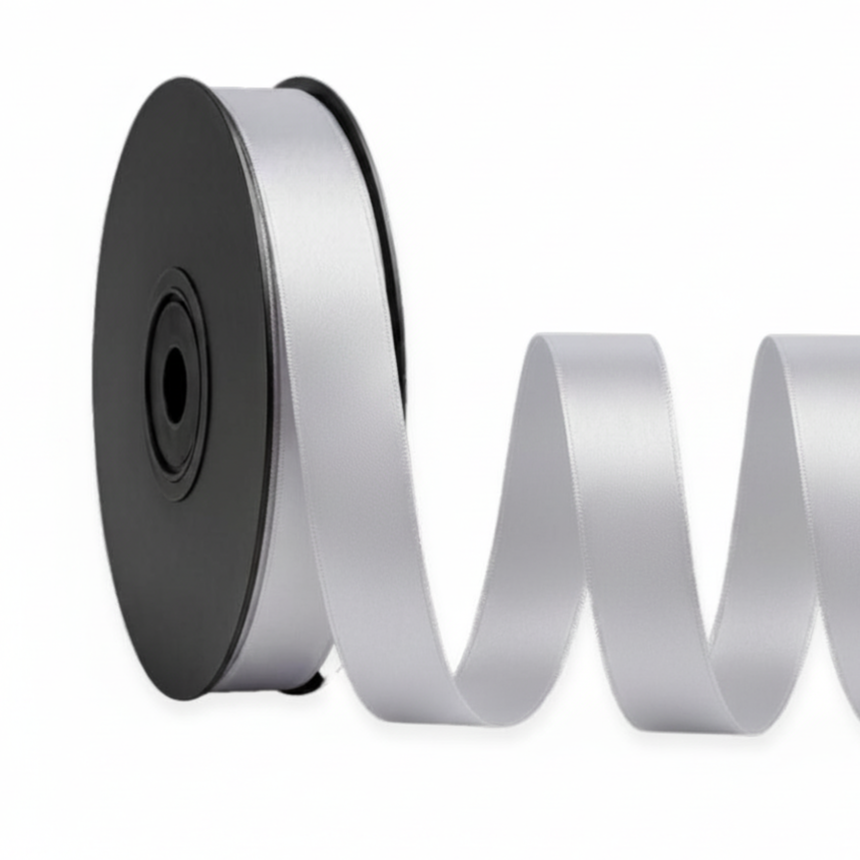 Deluxe-Satinbandrolle, beidseitig verwendbar, 25 m – Breiten 3–63 mm – Oeko-Tex Standard 100