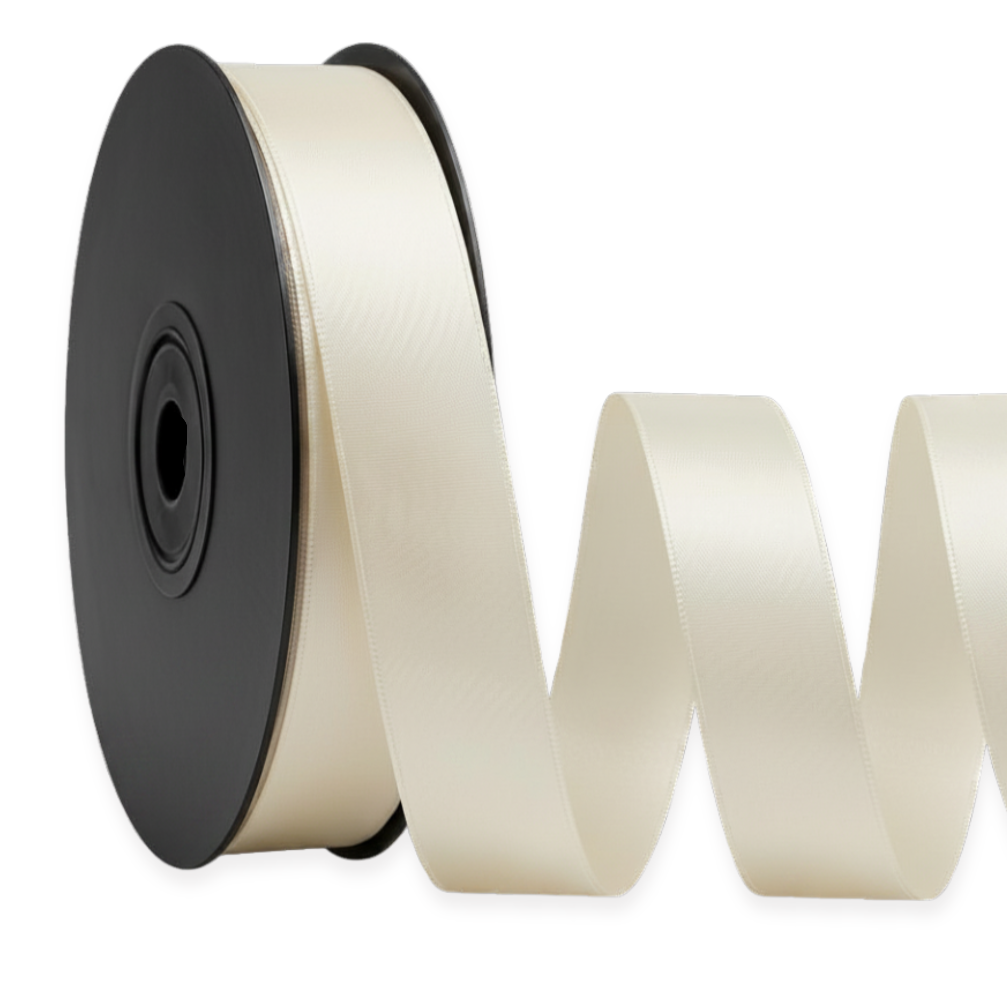 Deluxe-Satinbandrolle, beidseitig verwendbar, 25 m – Breiten 3–63 mm – Oeko-Tex Standard 100