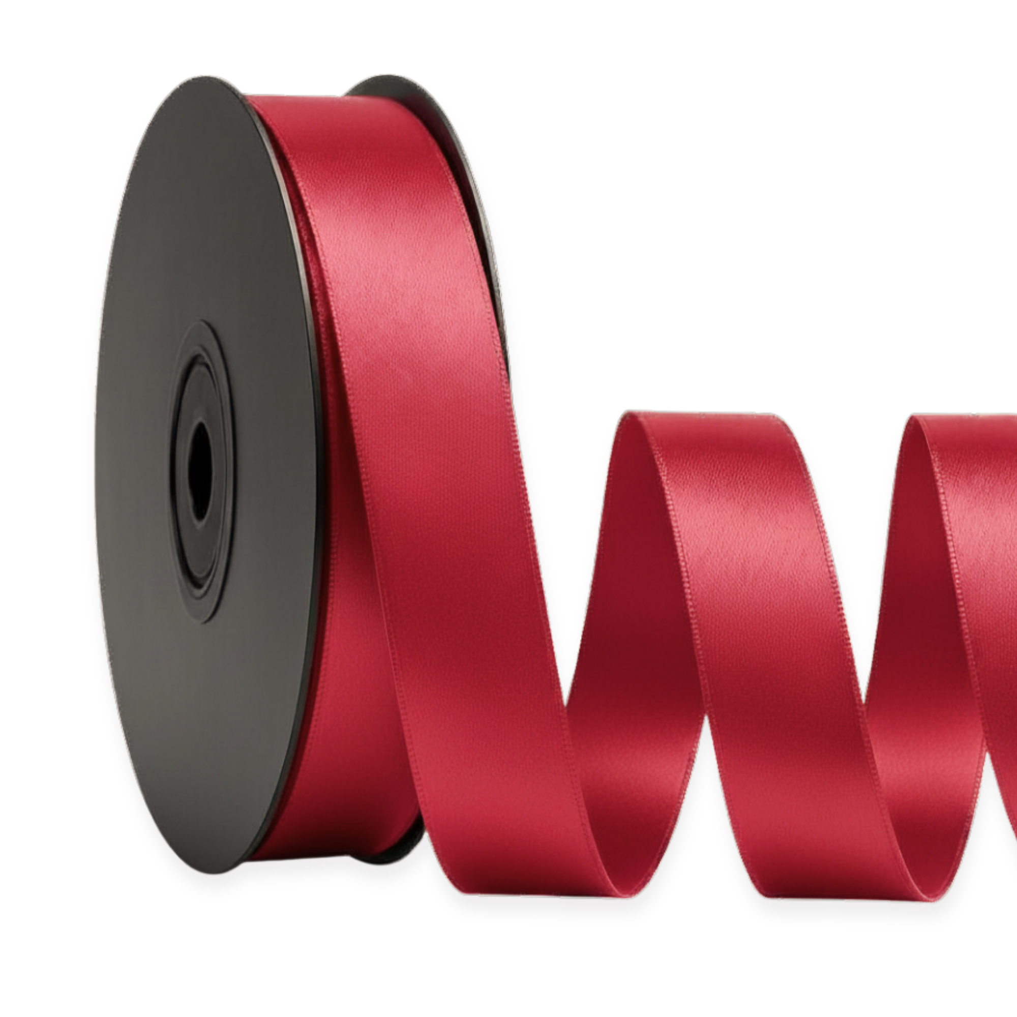 Deluxe-Satinbandrolle, beidseitig verwendbar, 25 m – Breiten 3–63 mm – Oeko-Tex Standard 100