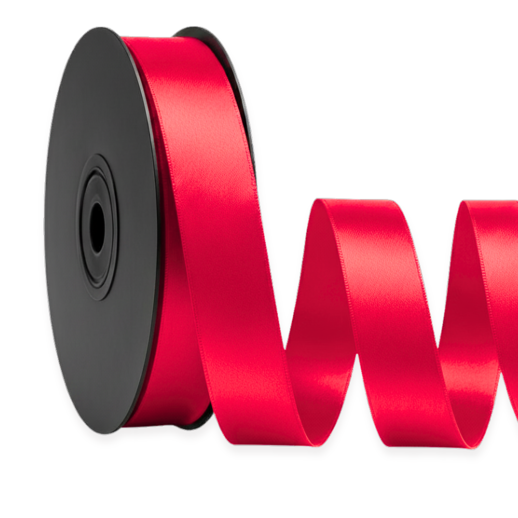 Deluxe-Satinbandrolle, beidseitig verwendbar, 25 m – Breiten 3–63 mm – Oeko-Tex Standard 100
