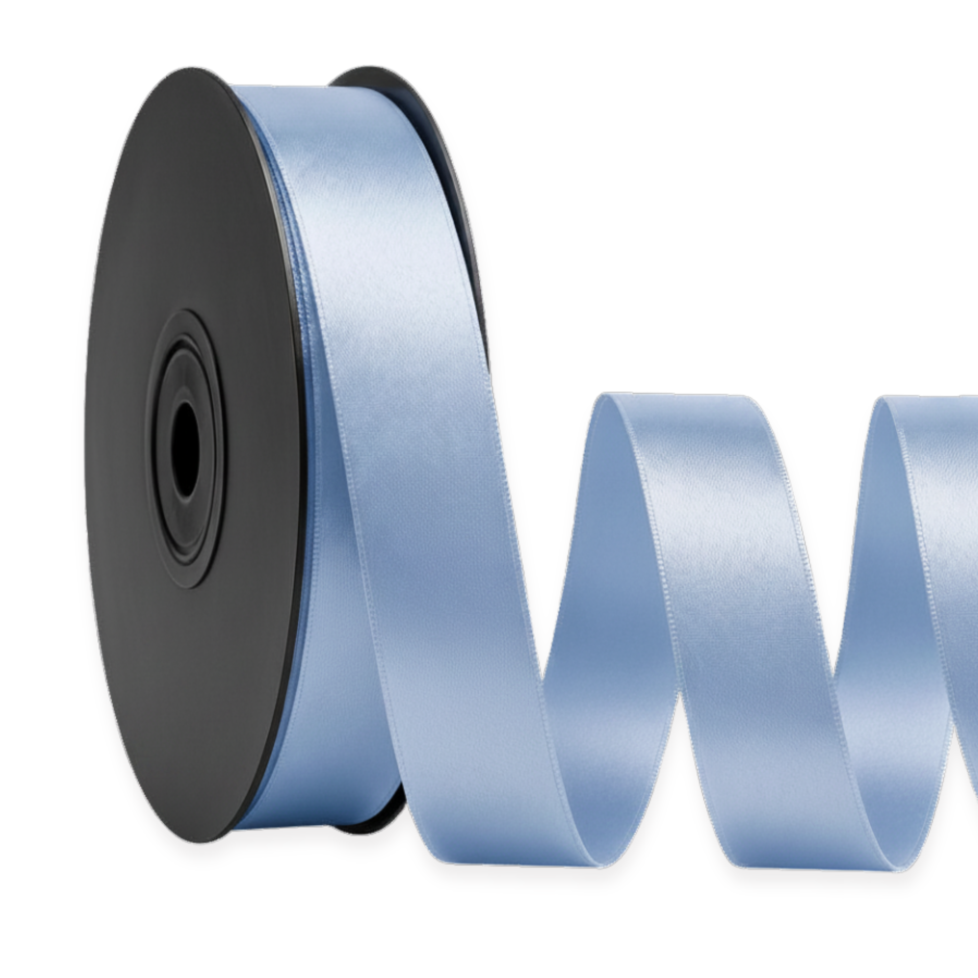 Deluxe-Satinbandrolle, beidseitig verwendbar, 25 m – Breiten 3–63 mm – Oeko-Tex Standard 100