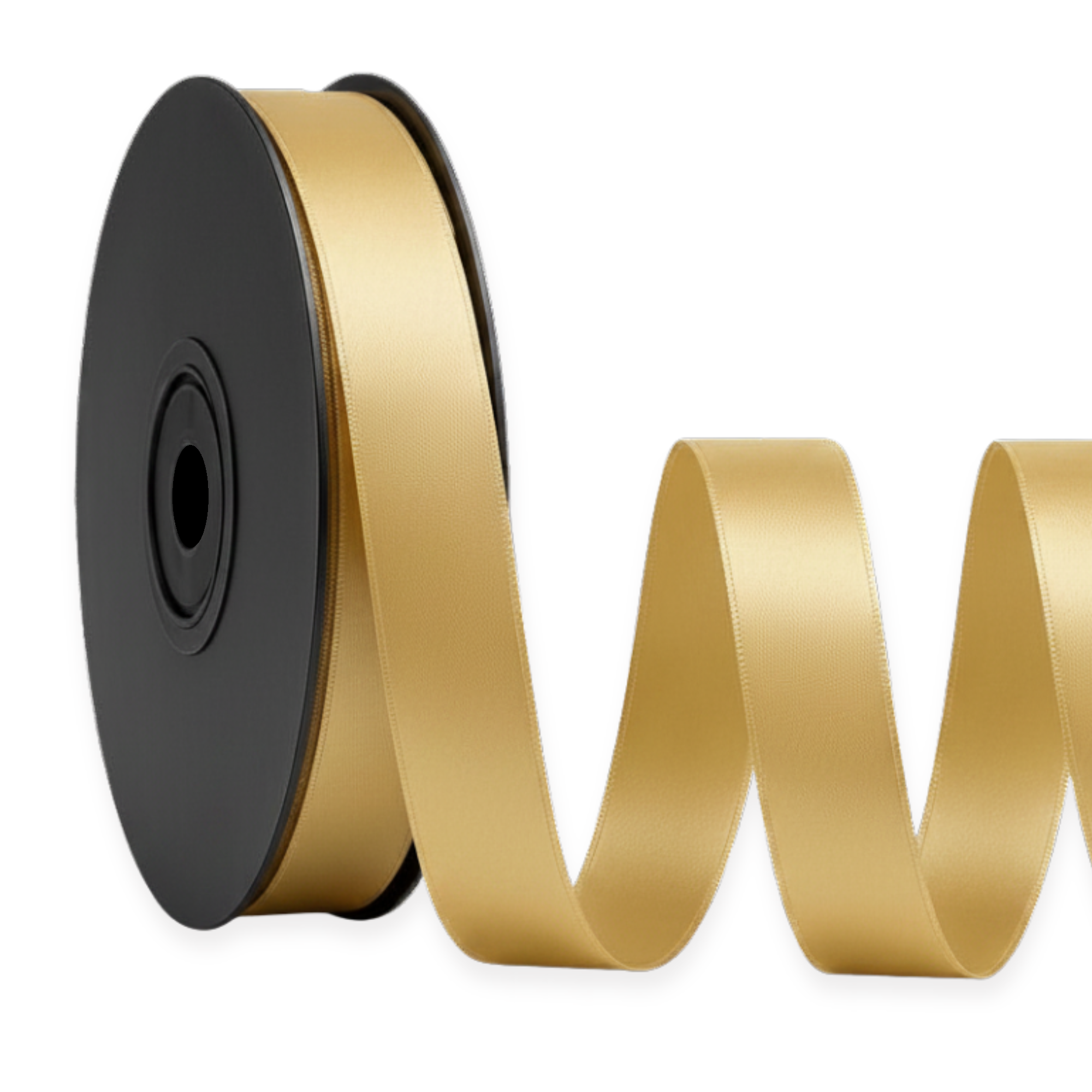 Deluxe-Satinbandrolle, beidseitig verwendbar, 25 m – Breiten 3–63 mm – Oeko-Tex Standard 100