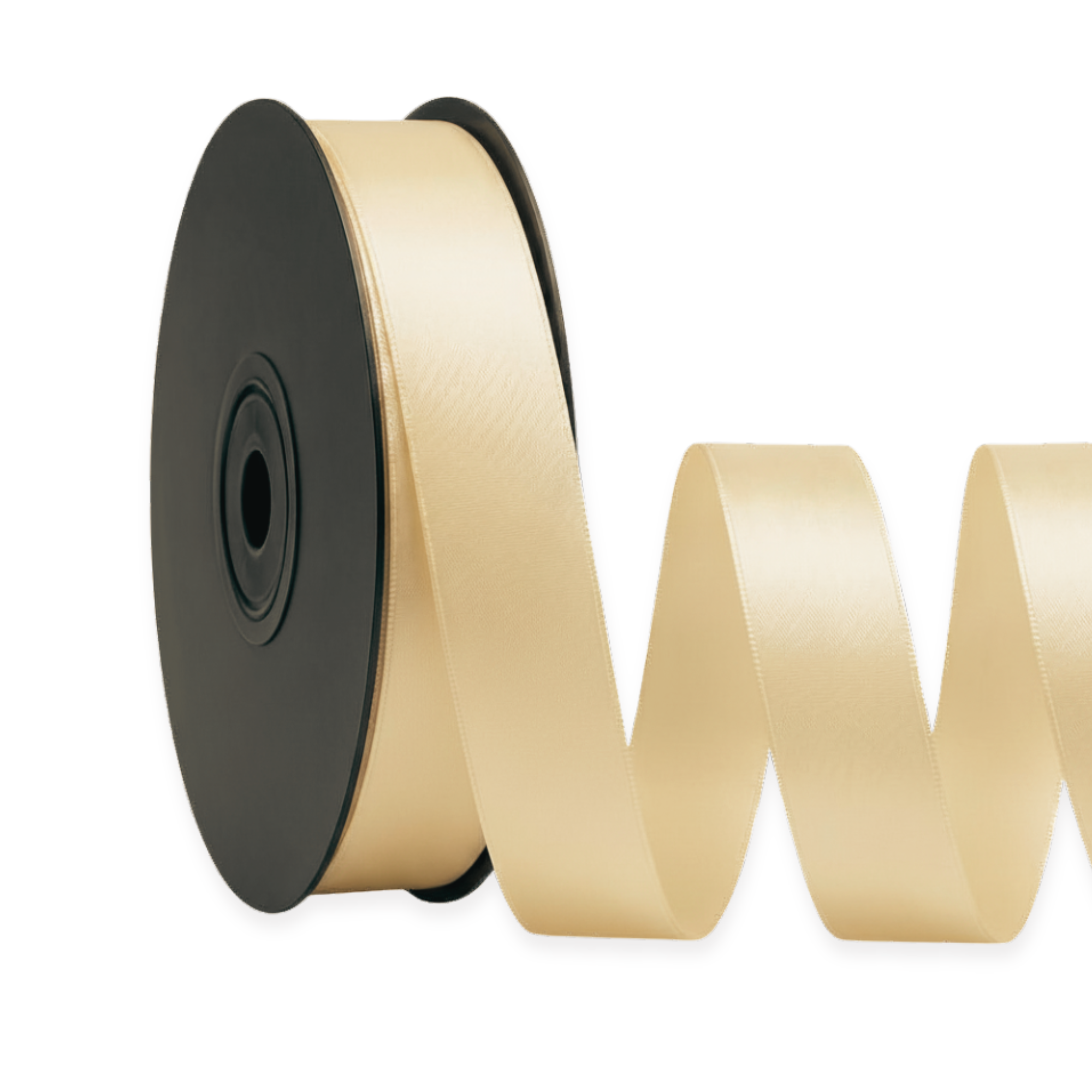 Deluxe-Satinbandrolle, beidseitig verwendbar, 25 m – Breiten 3–63 mm – Oeko-Tex Standard 100