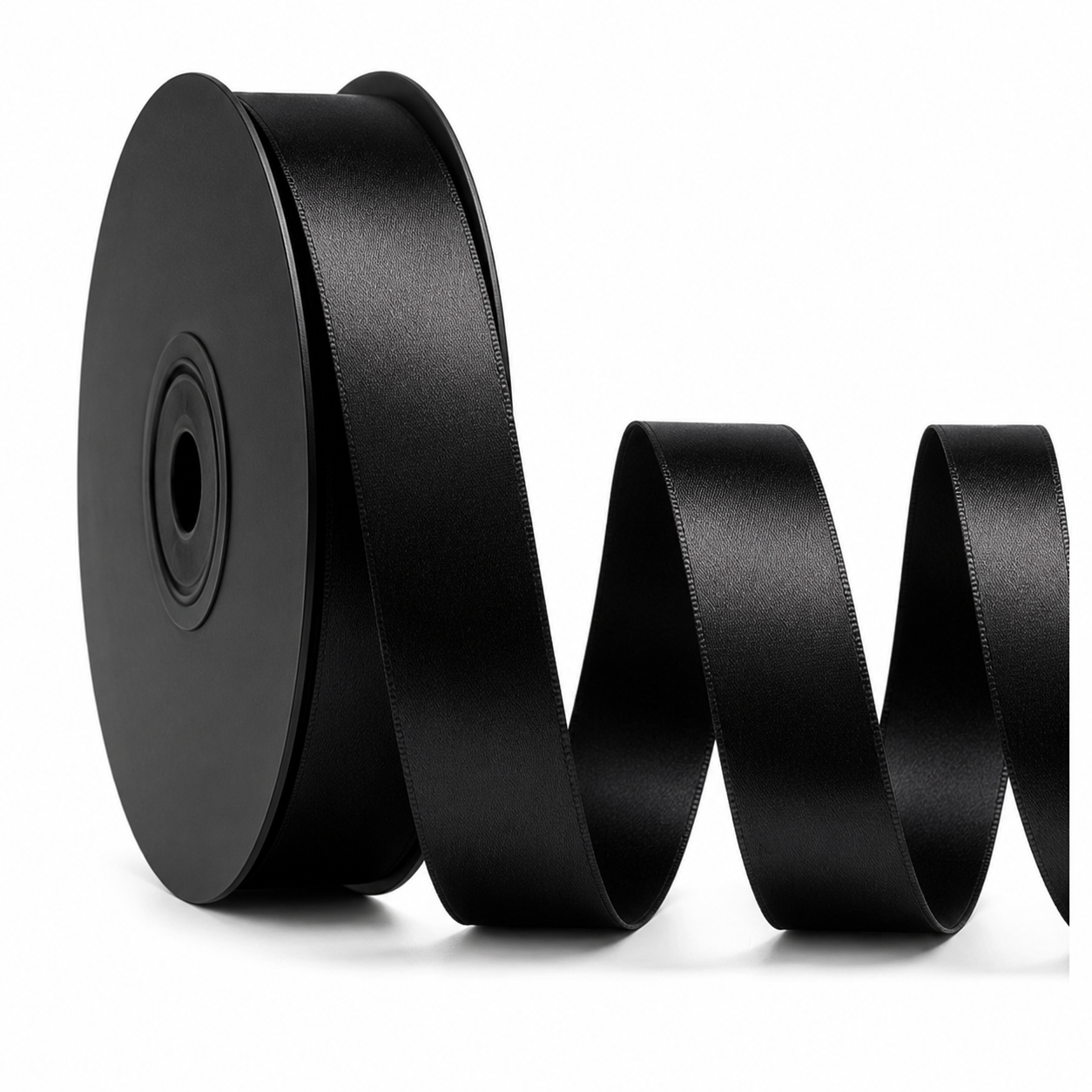 Deluxe-Satinbandrolle, beidseitig verwendbar, 25 m – Breiten 3–63 mm – Oeko-Tex Standard 100